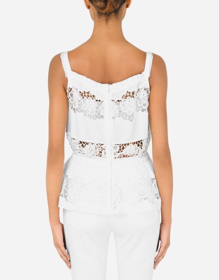 Poplin top with openwork embroidery - 2