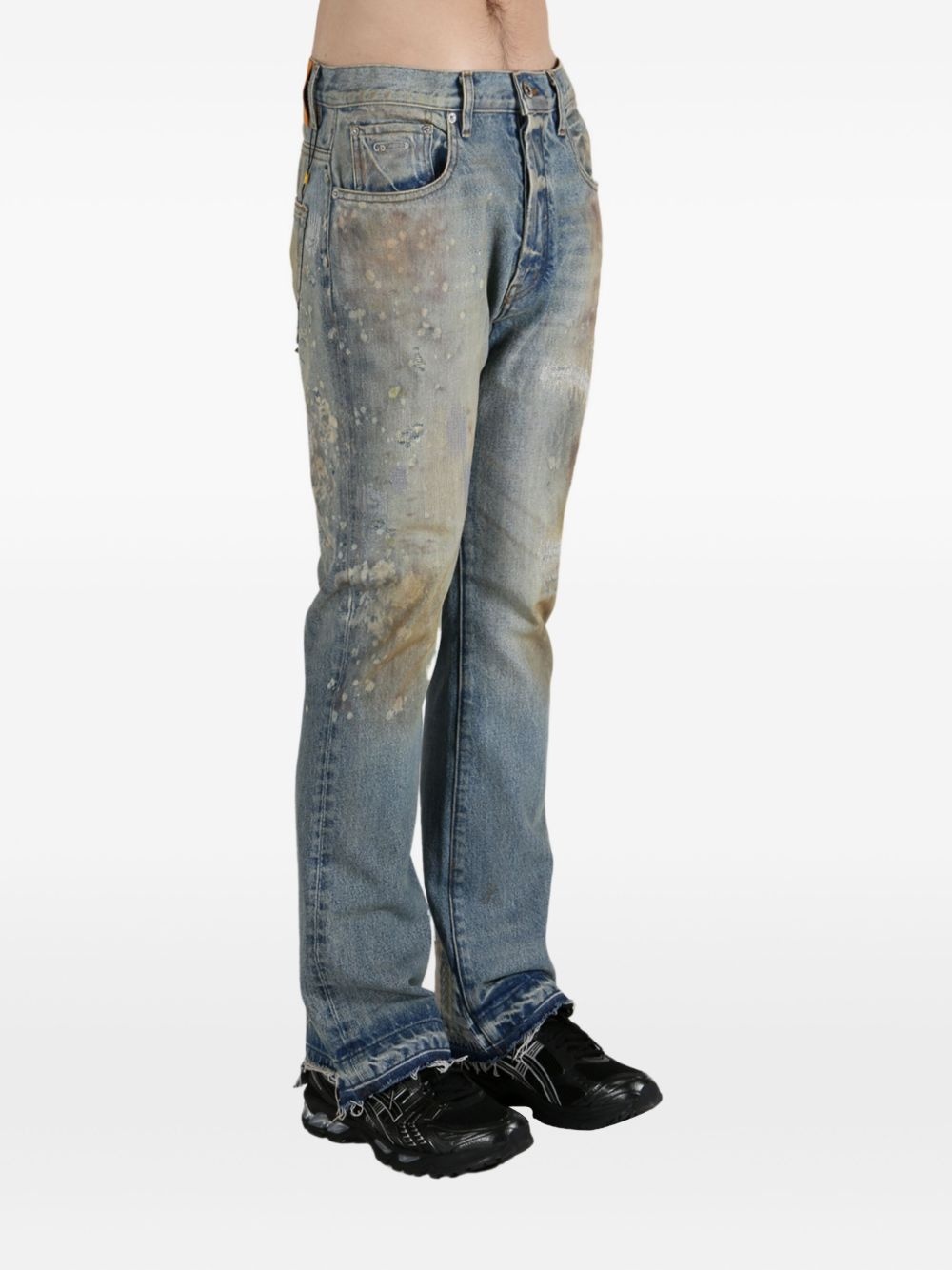 distressed frayed jeans - 3