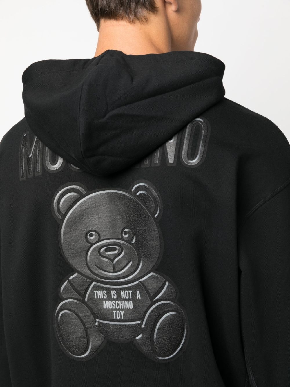 teddy-print cotton hoodie - 5