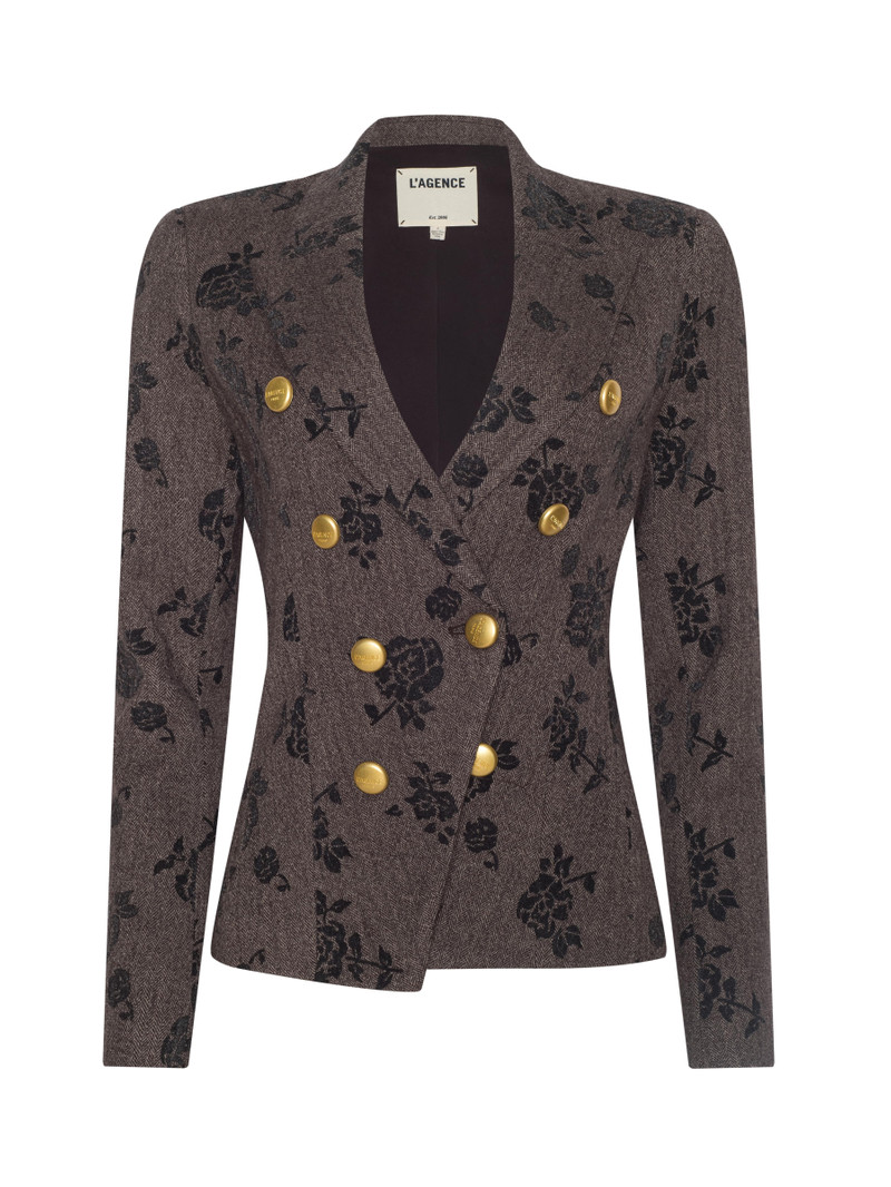 Bethany Flocked Herringbone Blazer 1