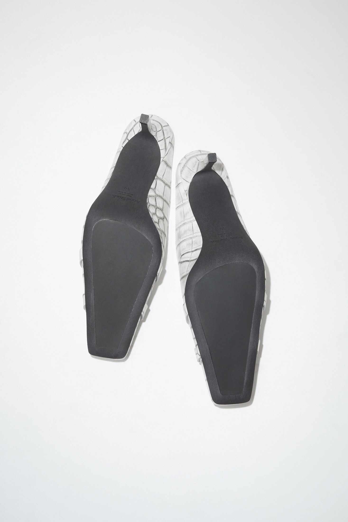 Leather heel mules - Off white - 4