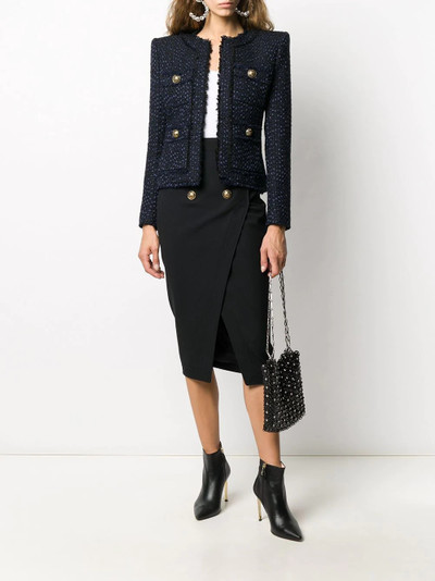 Balmain tweed square-shoulder jacket outlook