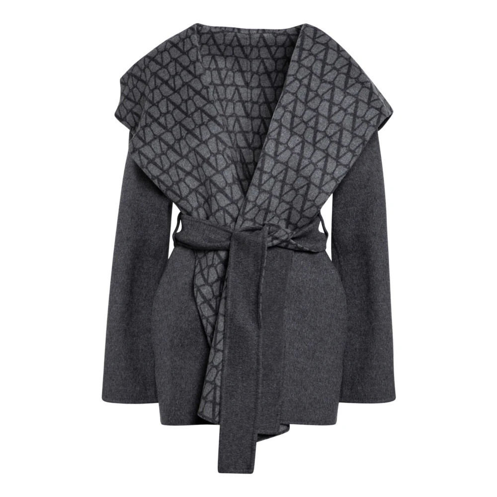 コート VALENTINO Woman Coat Grey 5B3CA6P57YB ZGF Valentino SINGLE-BREASTED COAT | miinto | REVERSIBLE