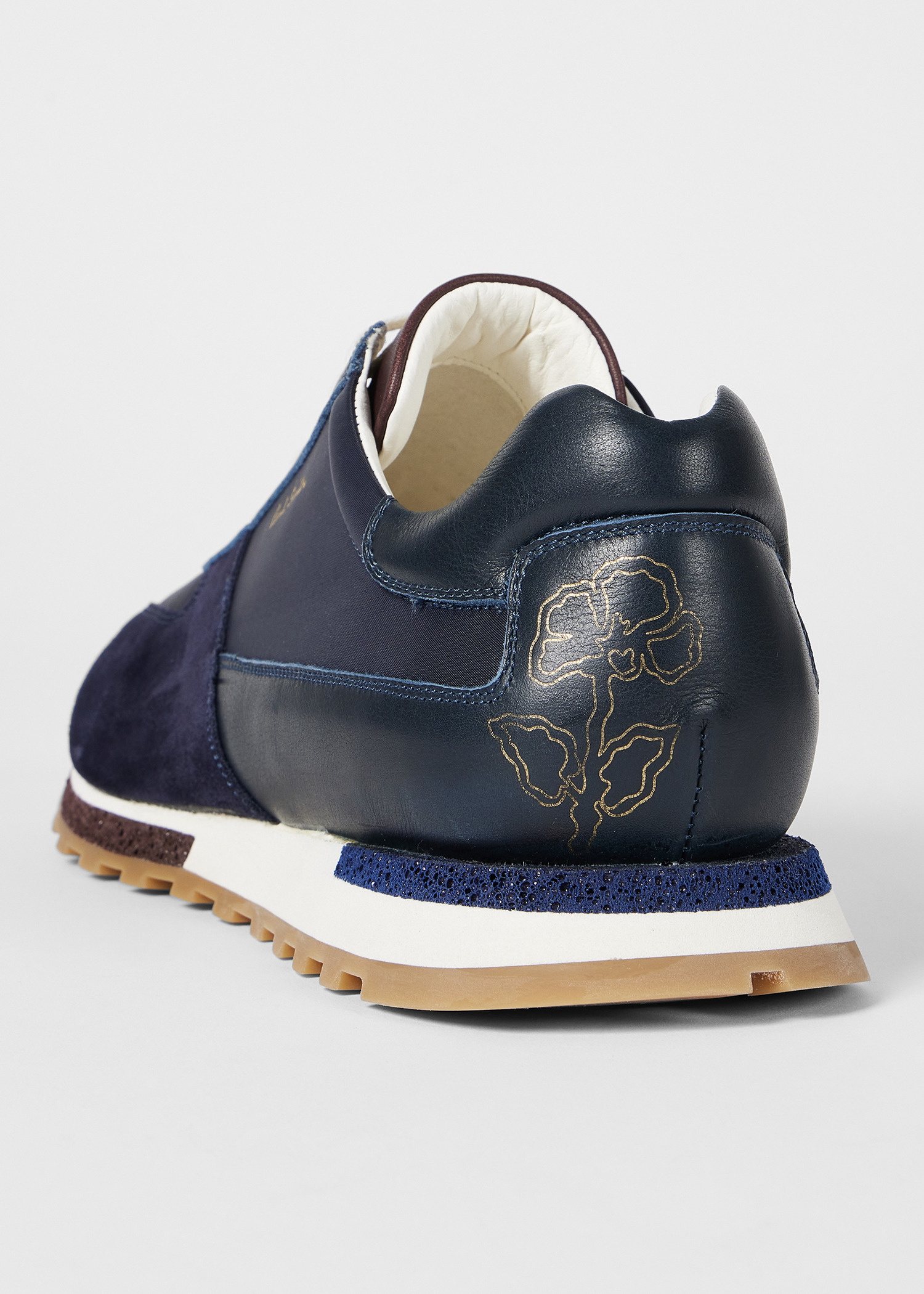 Navy Blue 'Velo' Mixed Retro Trainers - 4