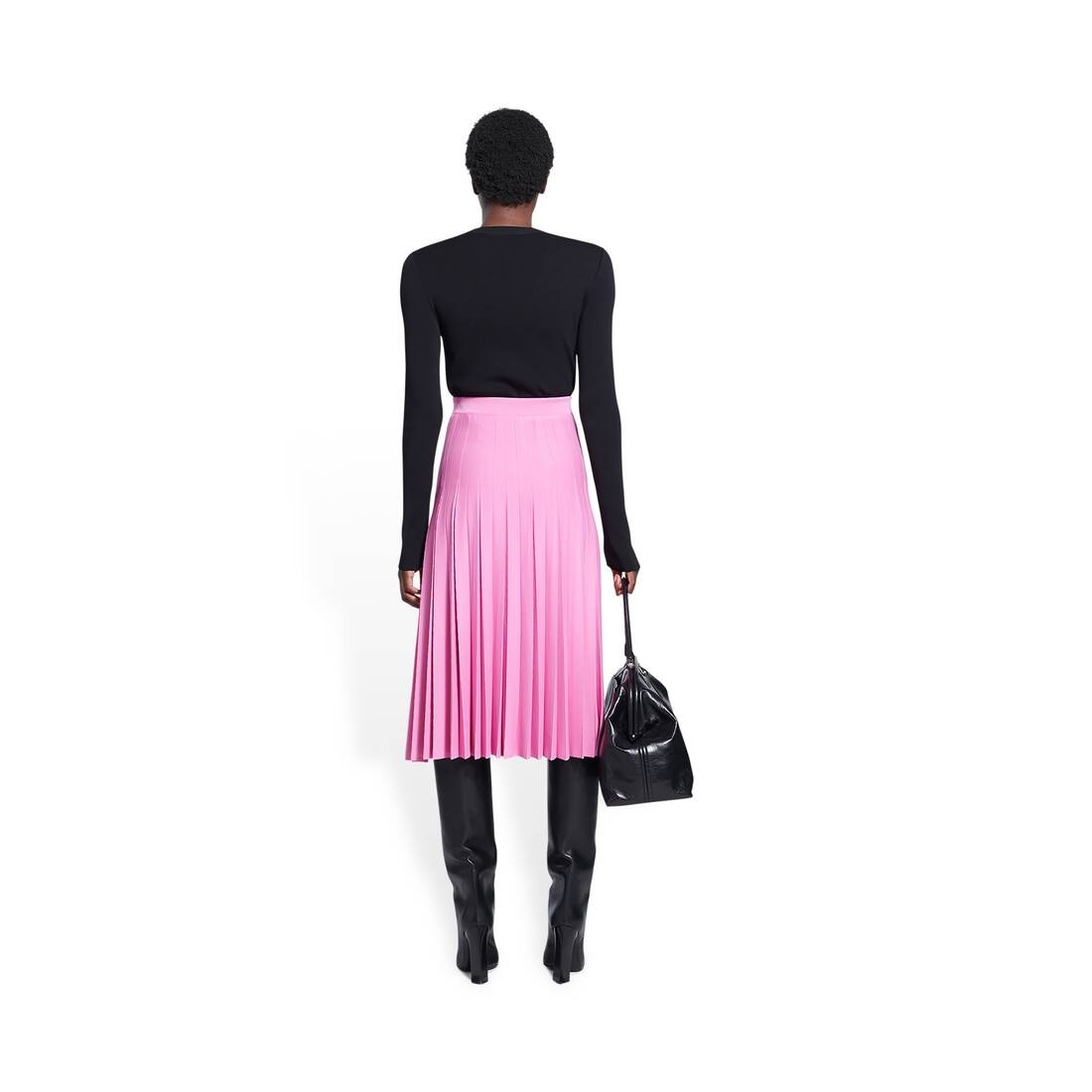 Women's Pleated Skirt  in Pink - 4