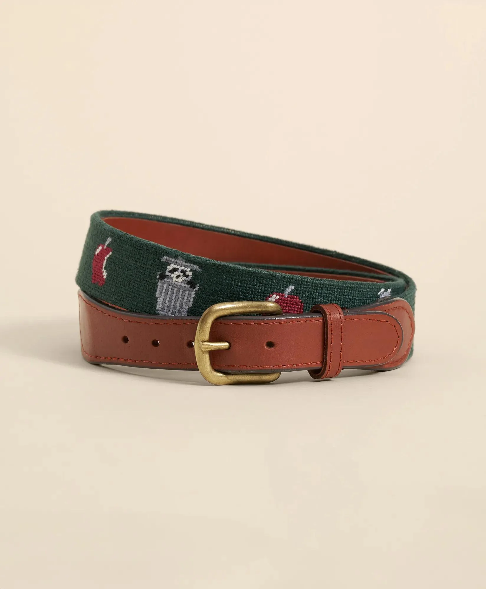 Smathers & Branson Needlepoint Racoon Belt - 1