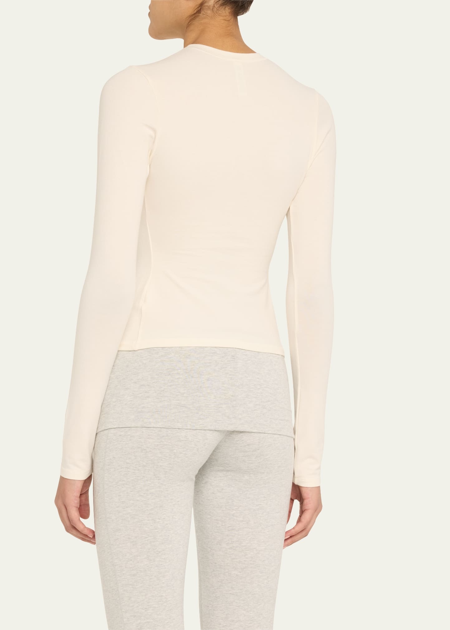Cotton Jersey Long-Sleeve Crewneck T-Shirt - 3