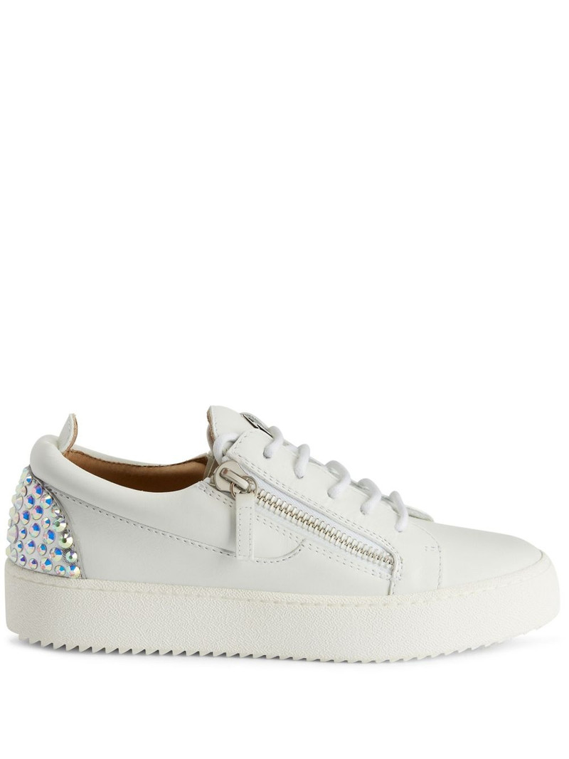 Gail rhinestone-embellished leather sneakers 1