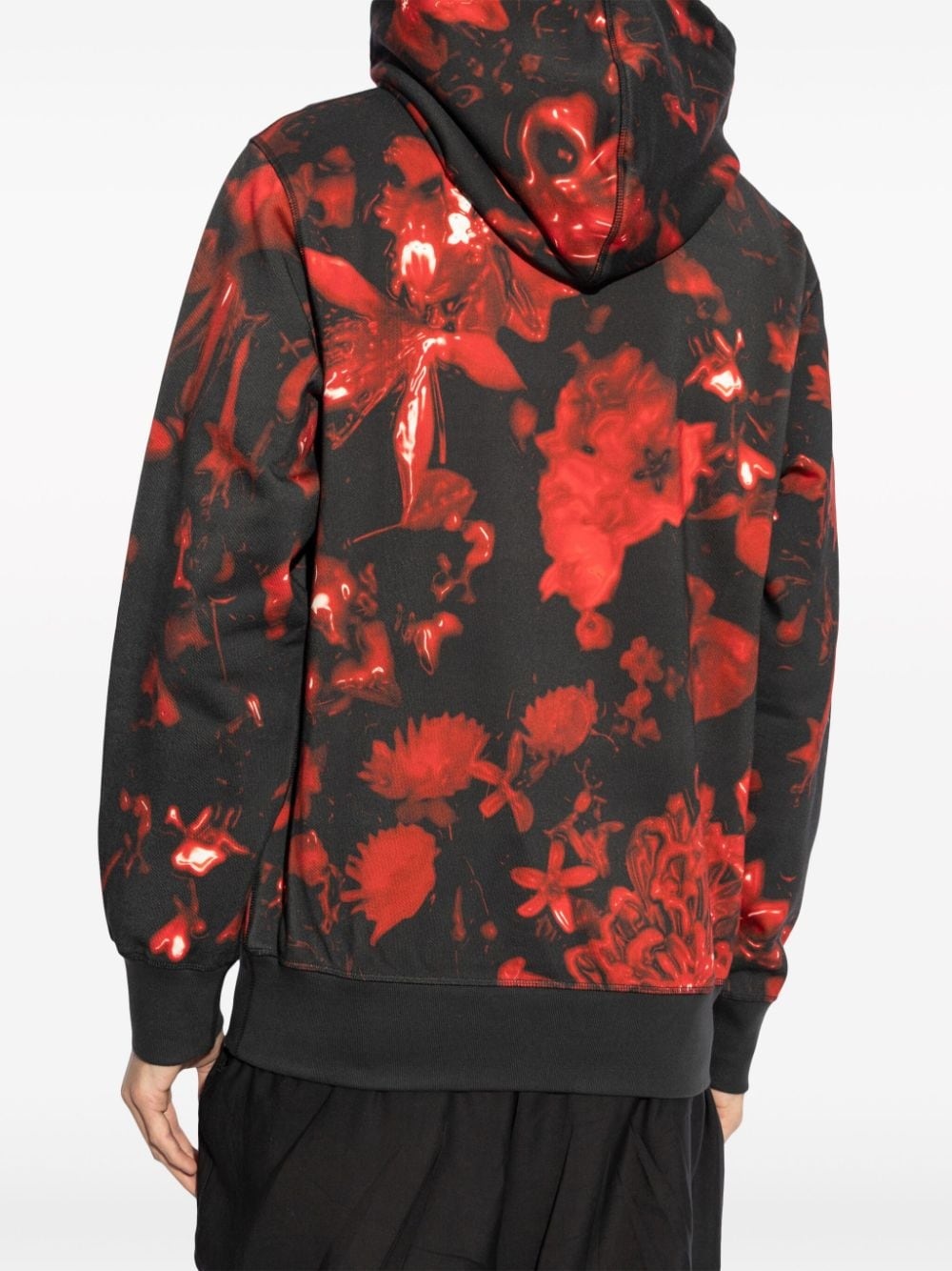 logo-print cotton hoodie - 4