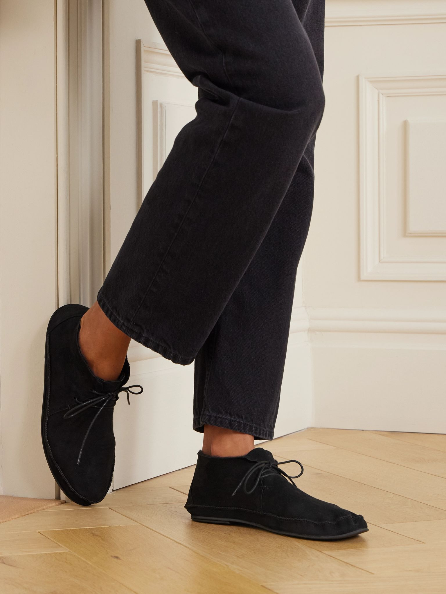 Tyler shearling-lined suede ankle boots Black - 2