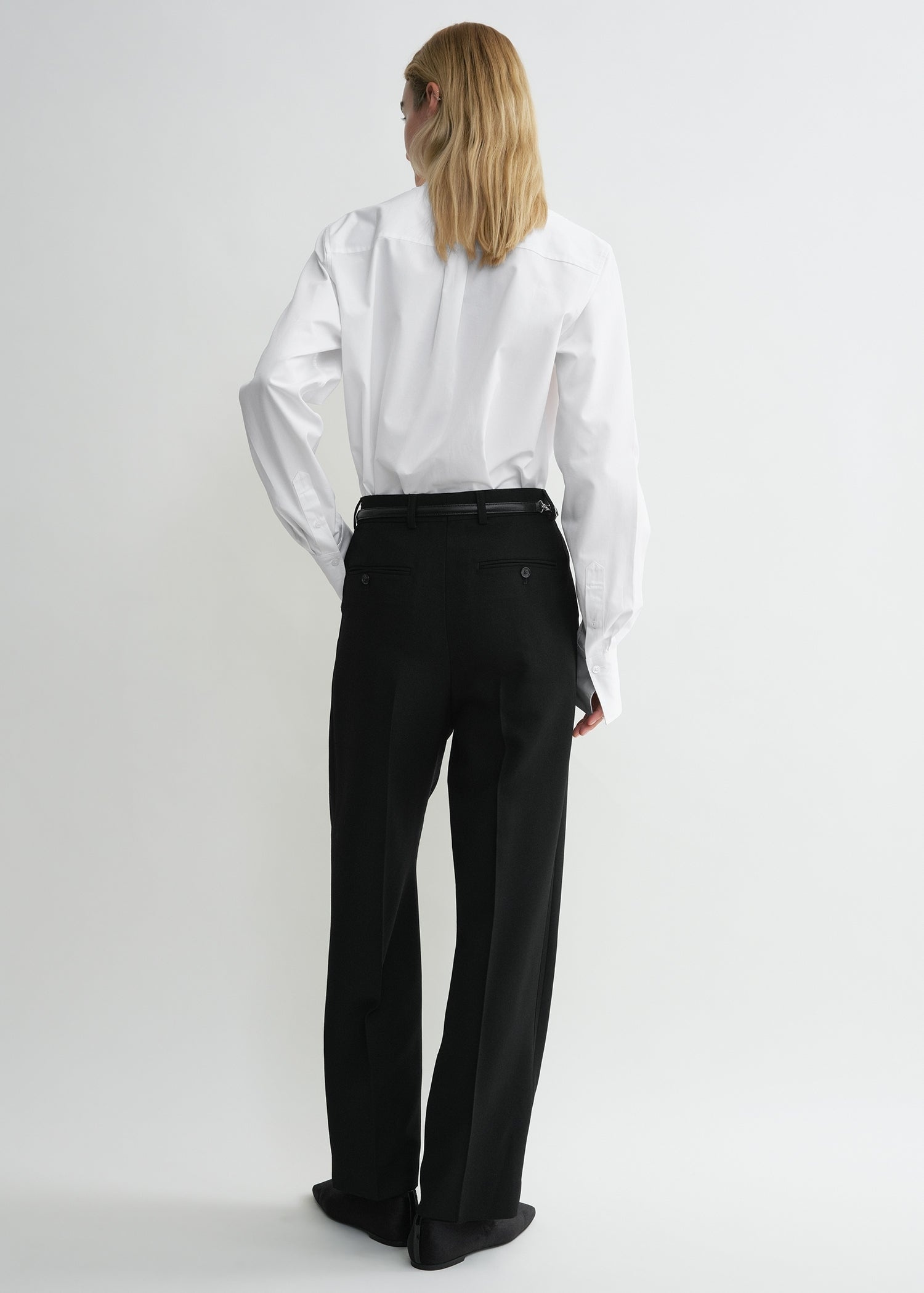 Pleated straight trousers black - 4