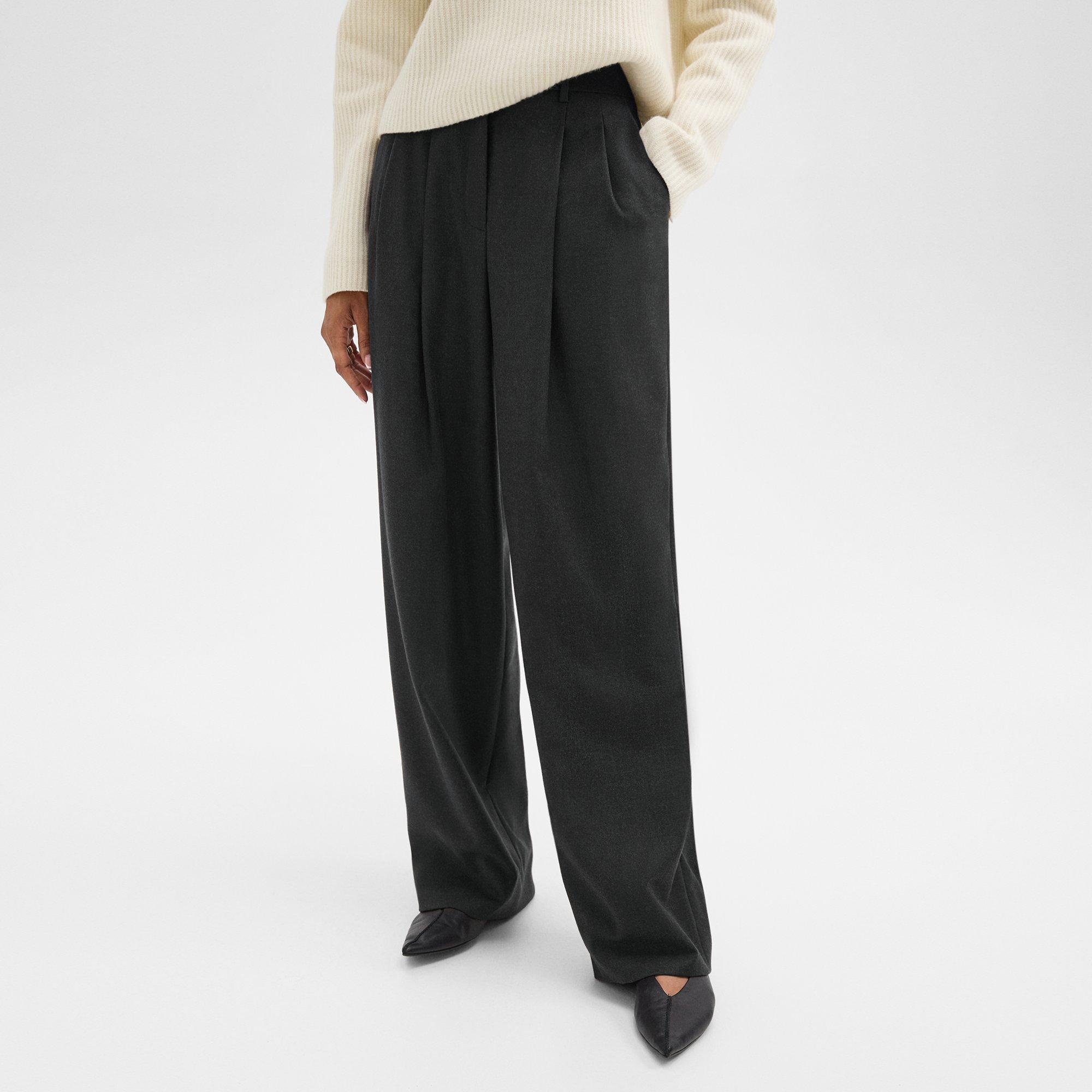 Double Pleat Pant in Sleek Flannel - 5