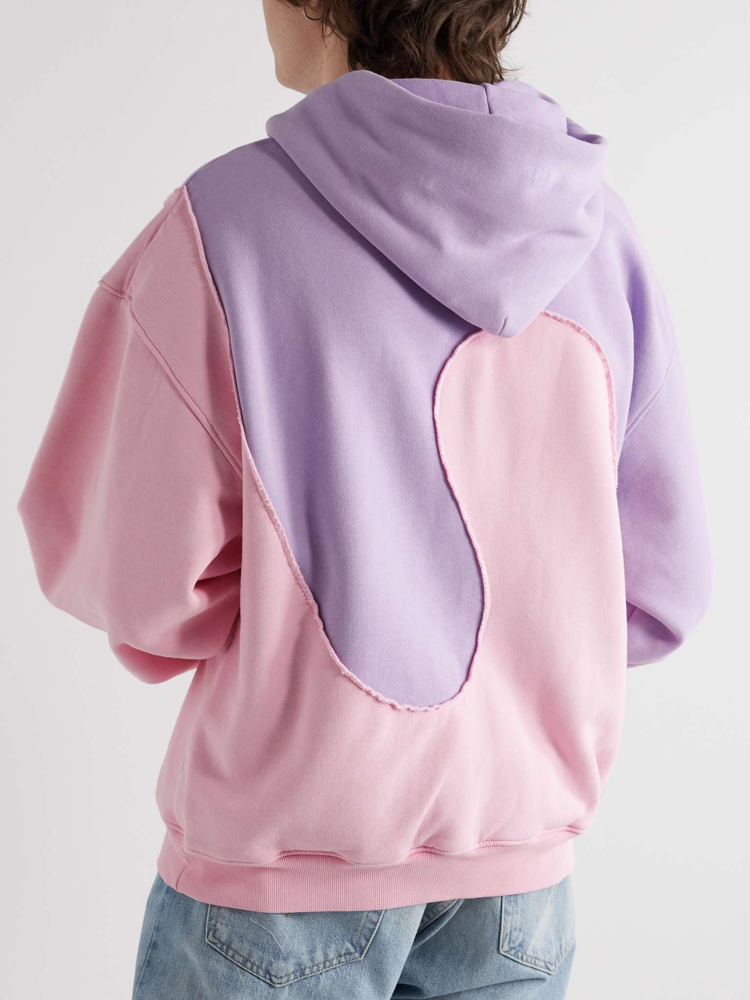 Wave Panelled Cotton-Blend Jersey Hoodie - 4