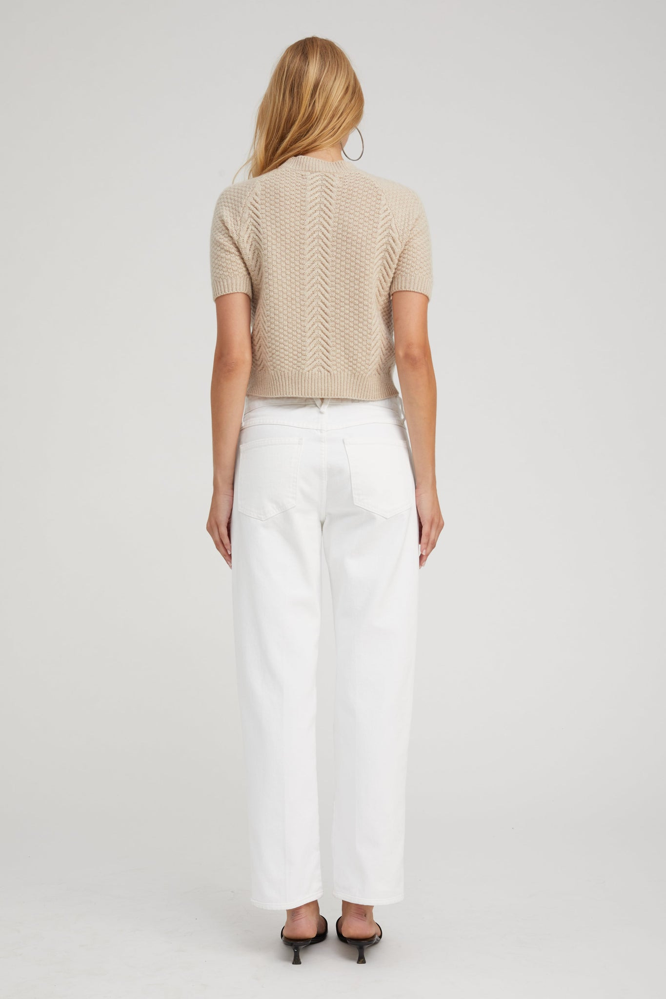 OAT CASHMERE CABLE KNIT RAGLAN SWEATER - 4