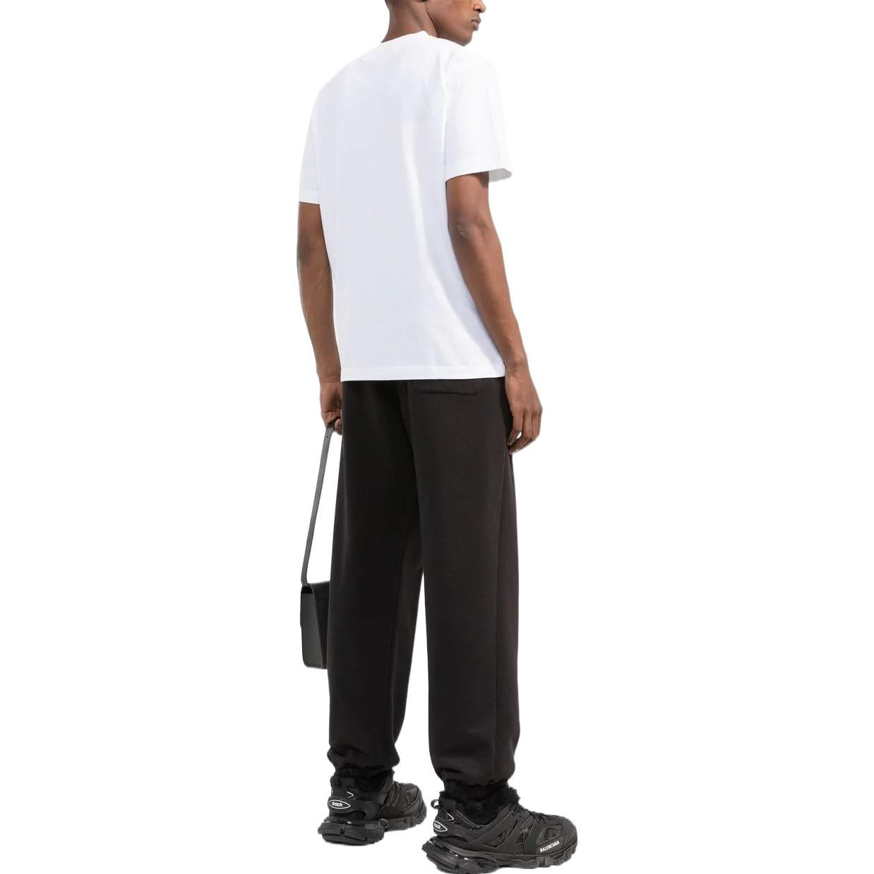 Men's Off-White Chest Stripe Pocket Round Neck Short Sleeve White T-Shirt OMAA128C99JER0010110 - 3
