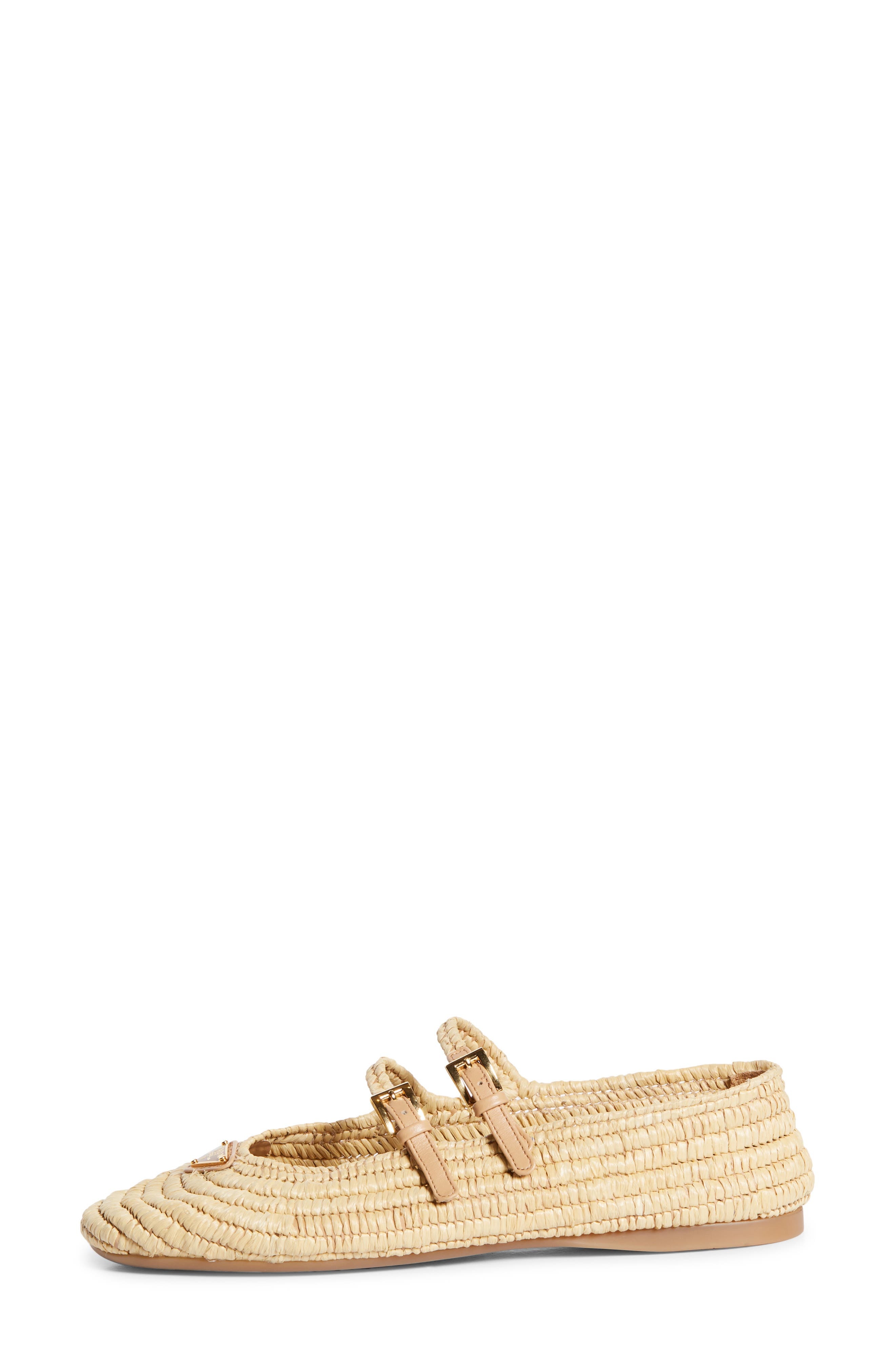 Prada Raffia Mary Jane Flat in Naturale at Nordstrom - 3