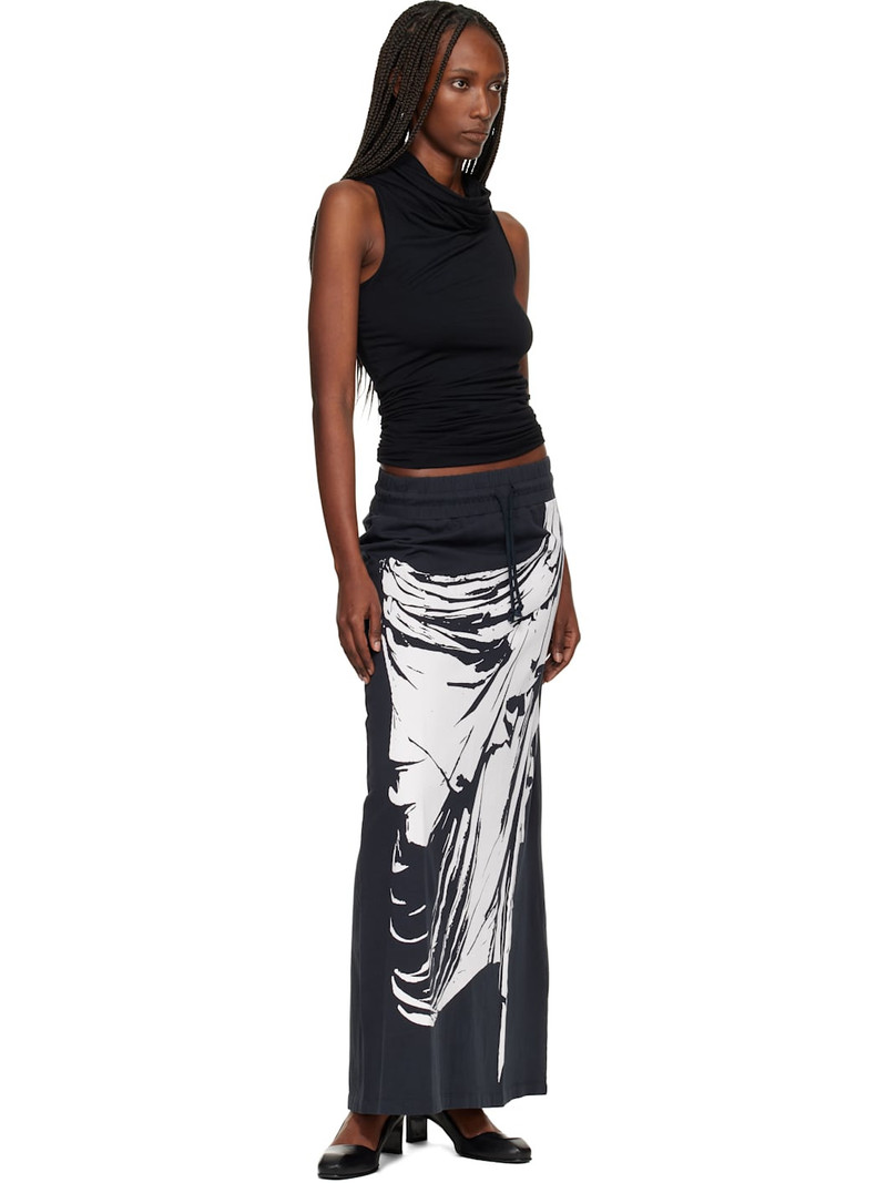 VAQUERA Black & White Jersey Maxi Skirt outlook