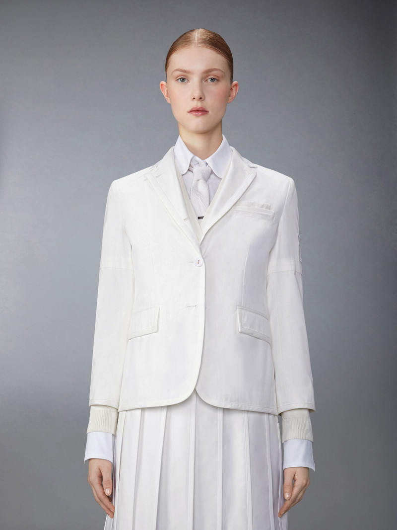 flag-patch single-breasted blazer 1