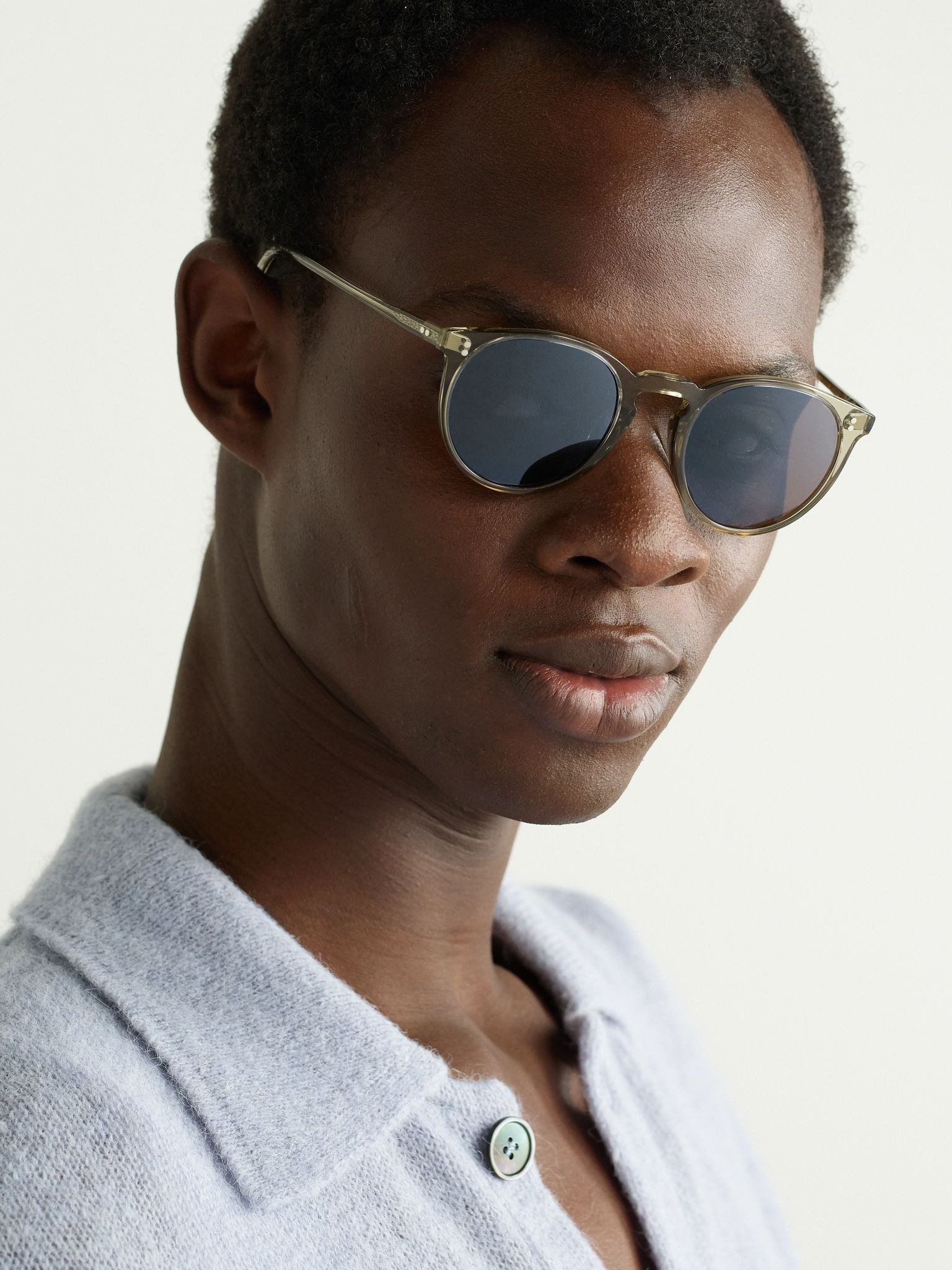 O'Malley Round-Frame Acetate Sunglasses Clear - 2