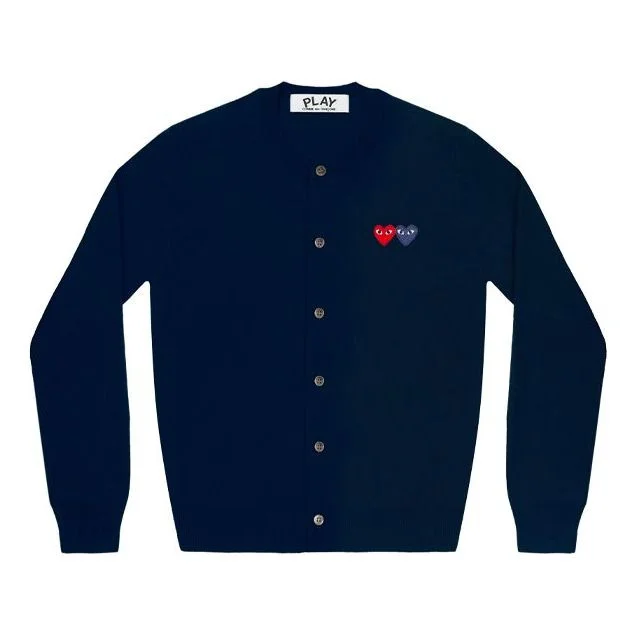 (WMNS) COMME des GARCONS PLAY Cardigan Double Emblem 'Navy' AZ-N057-051-2 - 1
