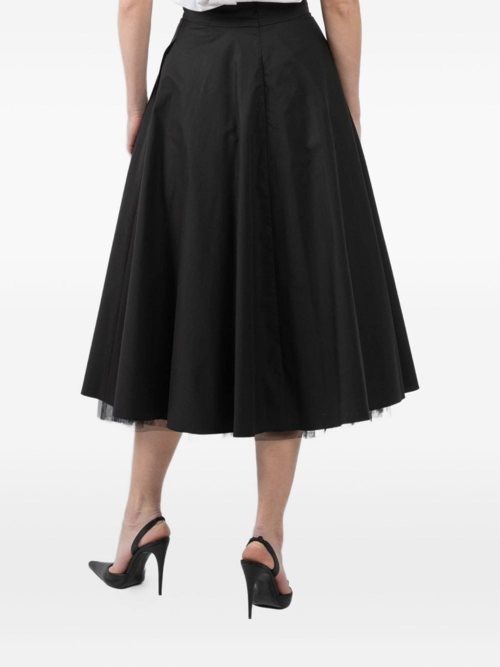 tulle-trimmed midi skirt - 3