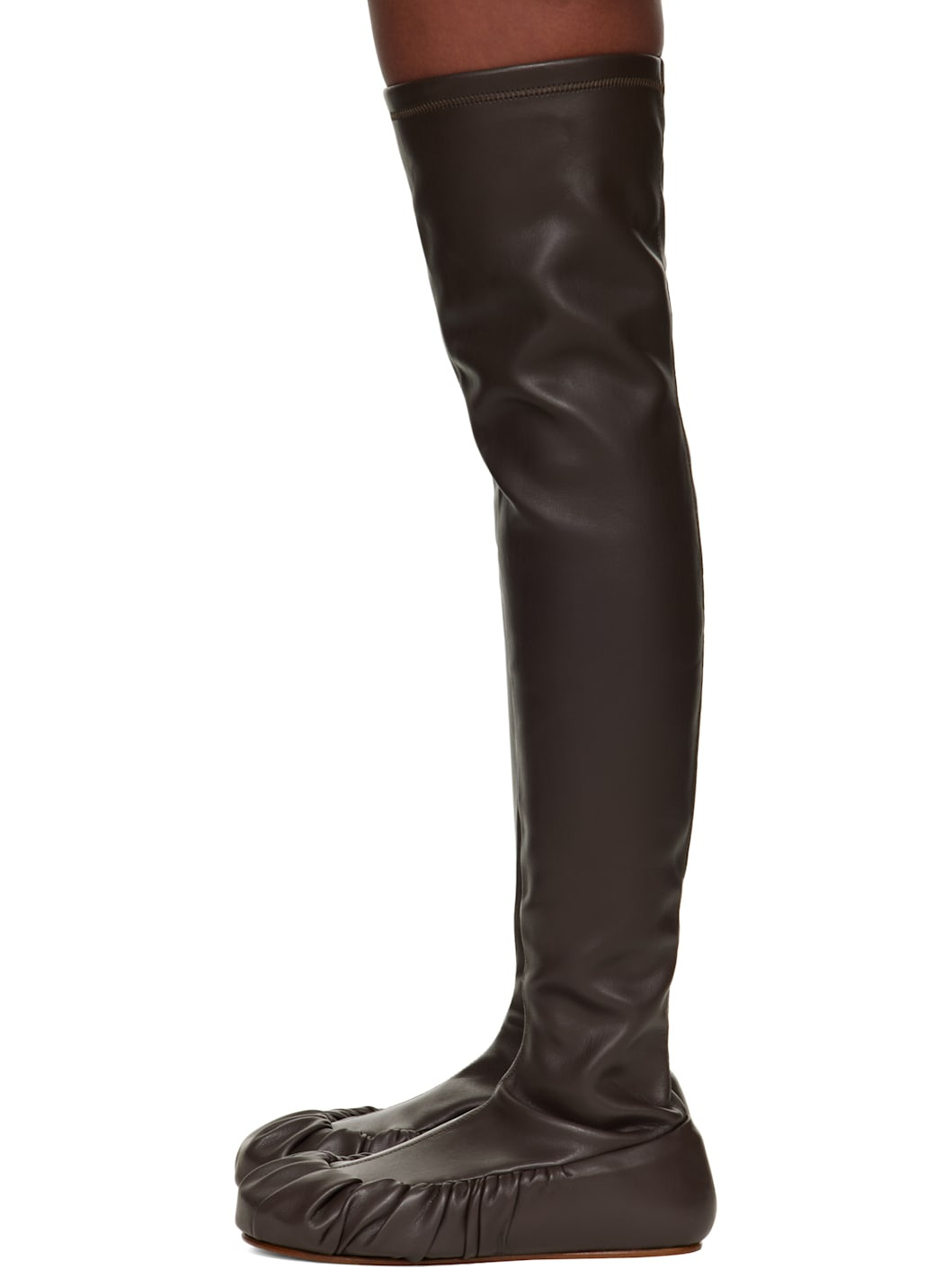 Brown Overknee Ballerina Tall Boots - 3