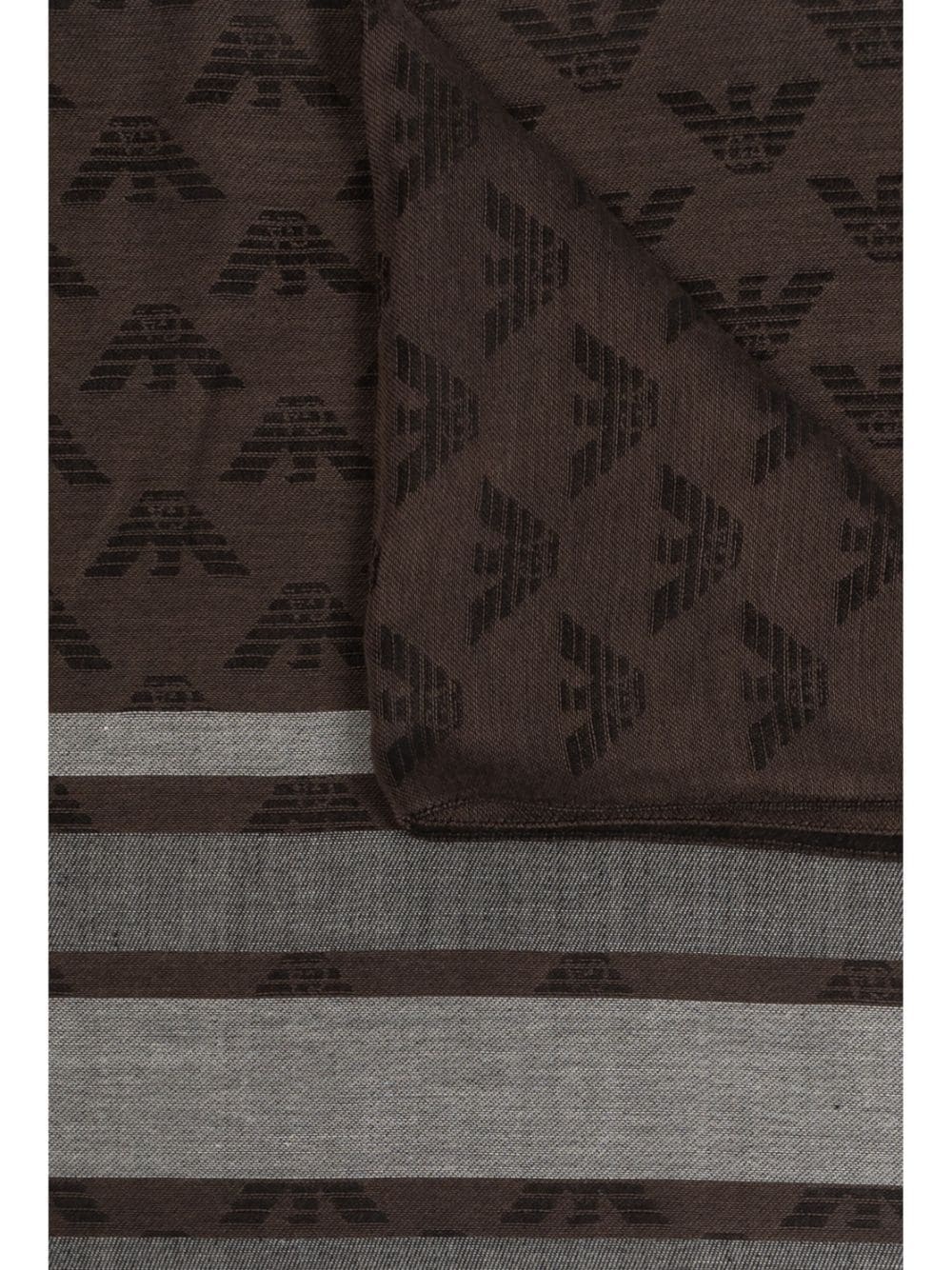 logo-jacquard striped scarf - 3