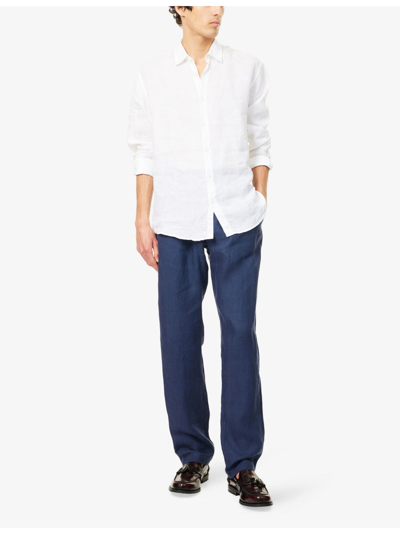 Sunspel Drawstring Straight-Leg Linen Trousers outlook