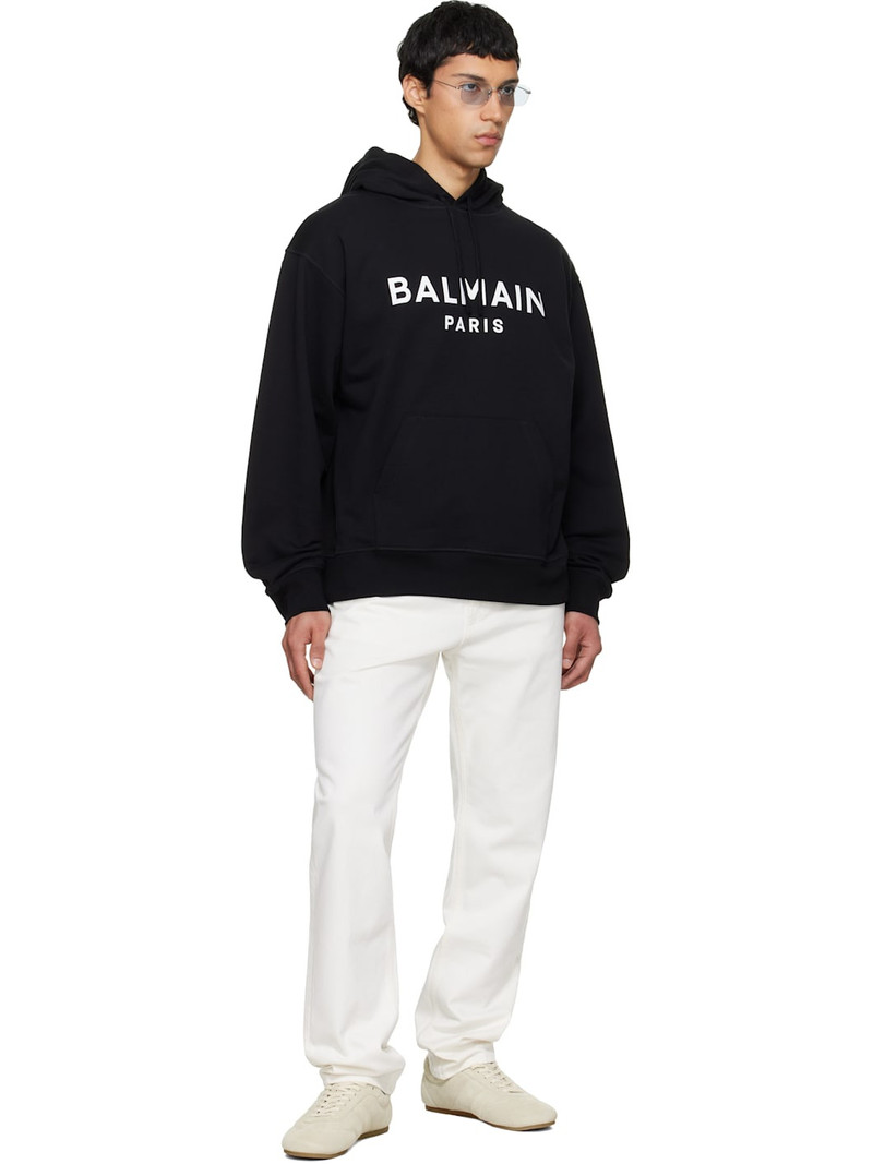 Balmain Black Printed Cotton Hoodie outlook