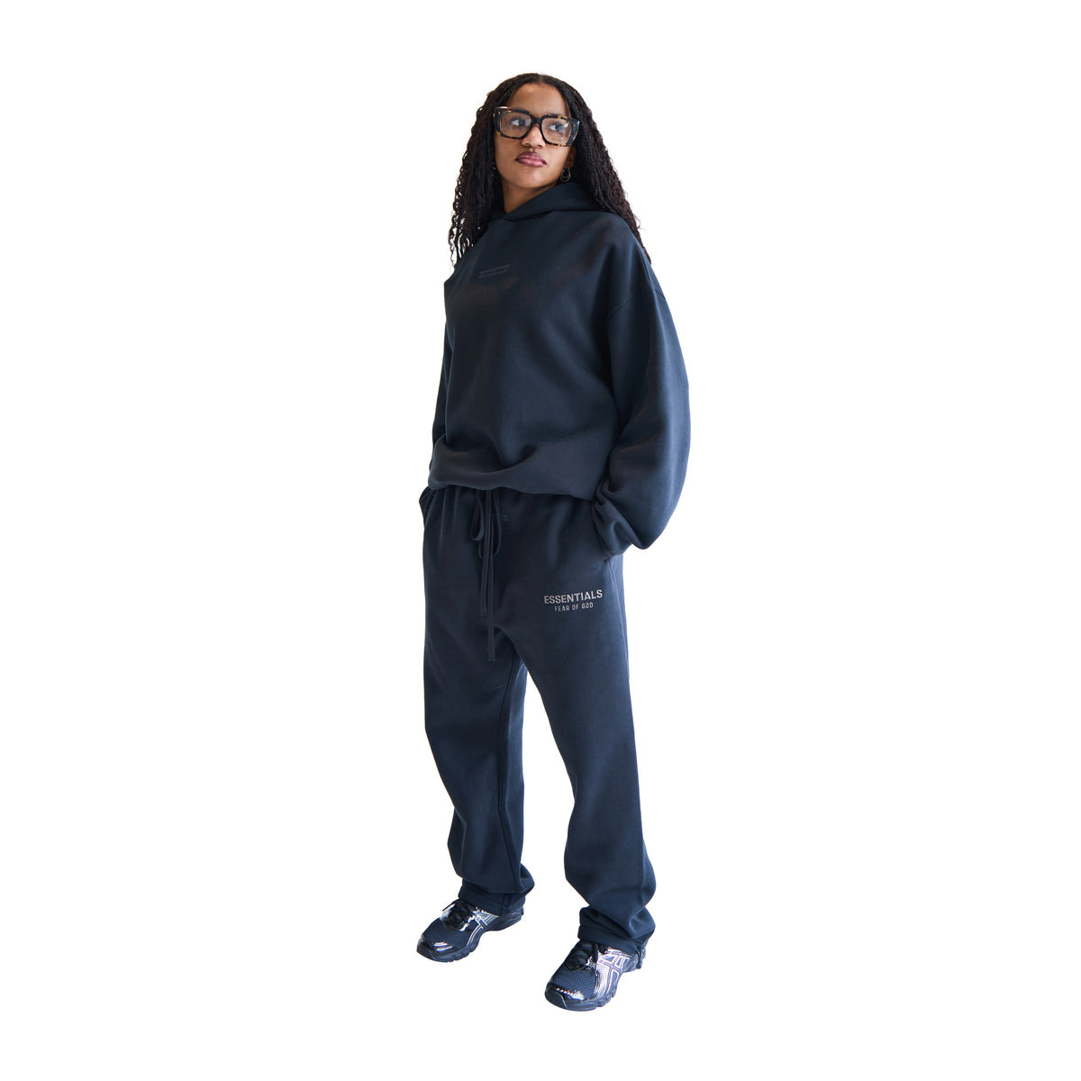 RELAXED FLEECE SWEATPANTS (JET BLACK) - 3