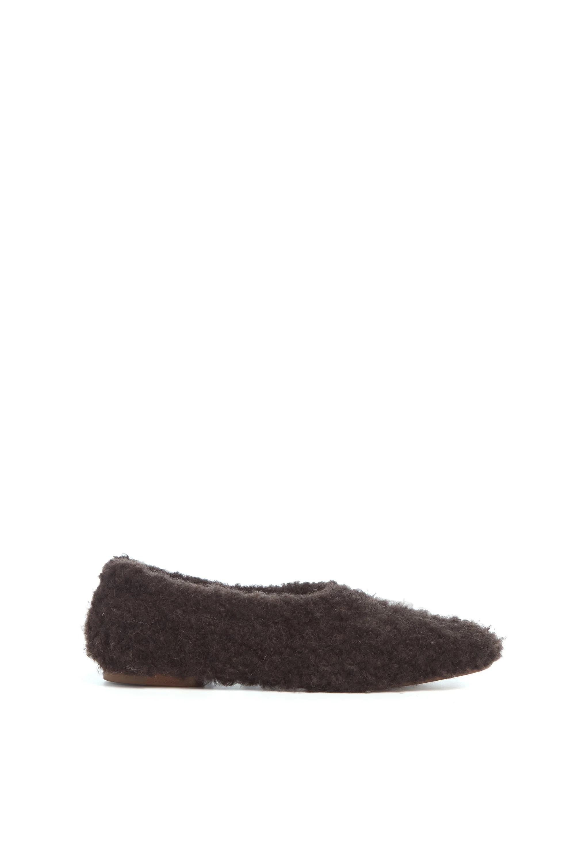 Emperor Flat Shoe in Dark Brown Silk Cashmere Boucle - 1