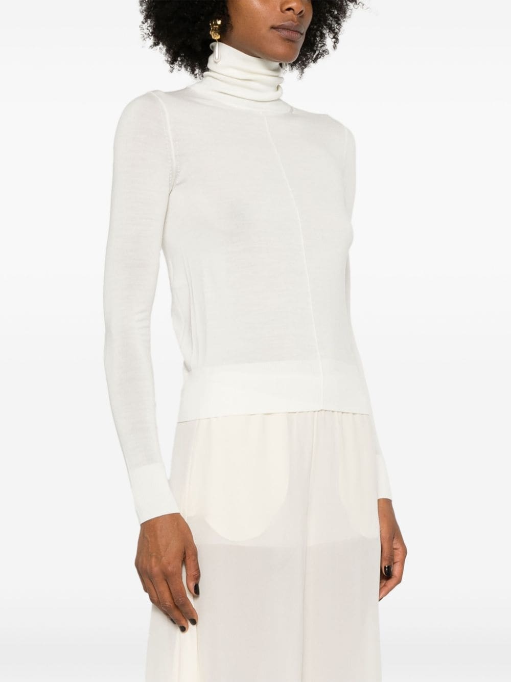 logo-embroidered roll-neck jumper - 3