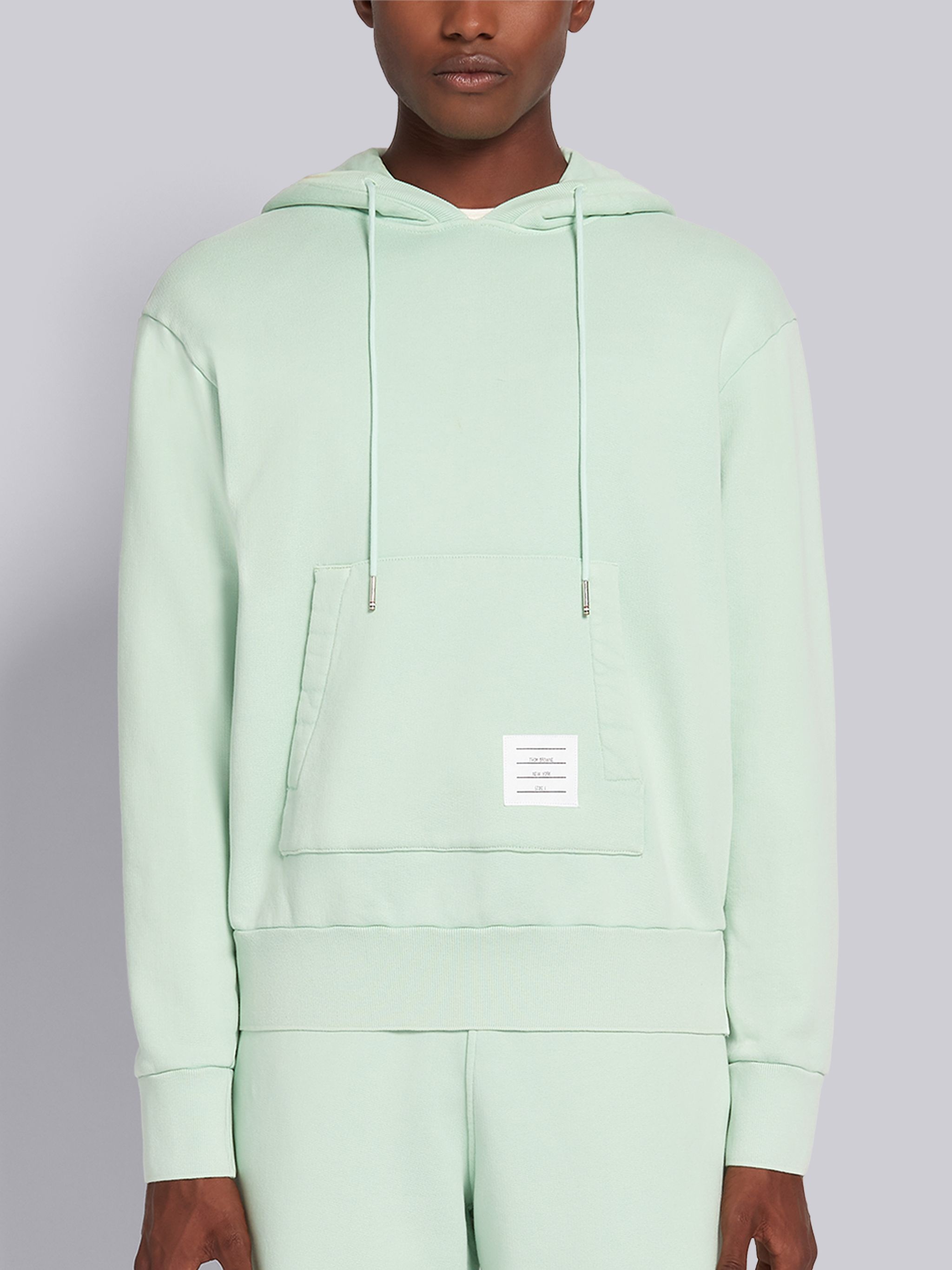 Light Green Classic Loopback Garment Dyed Pullover Hoodie - 1