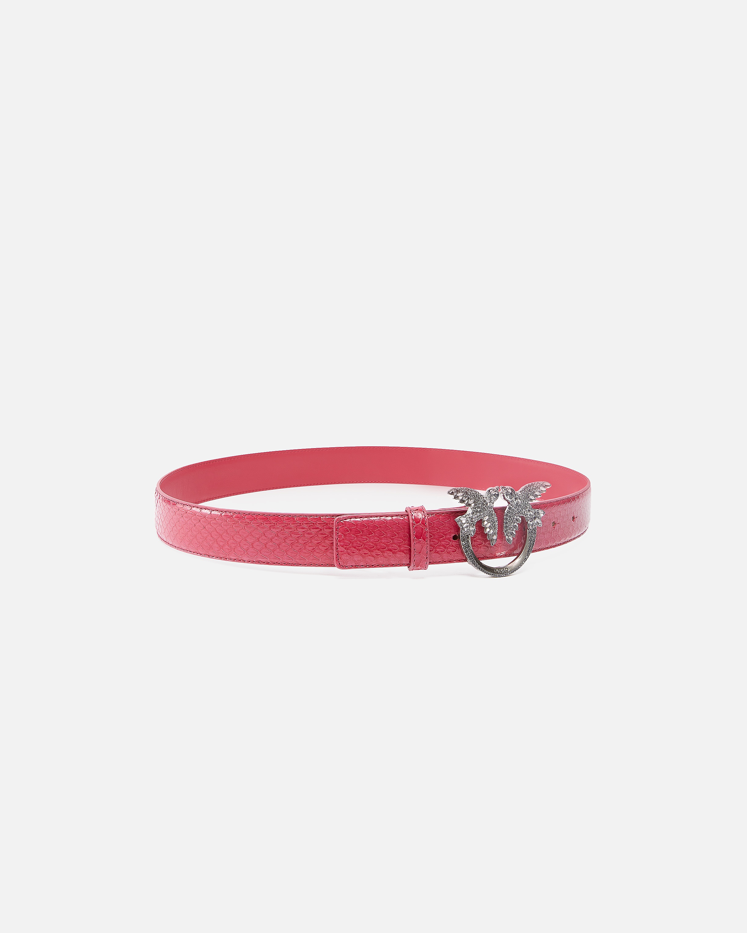 3CM GLOSSY PYTHON LEATHER BELT PINKO GALLERIA. - 2
