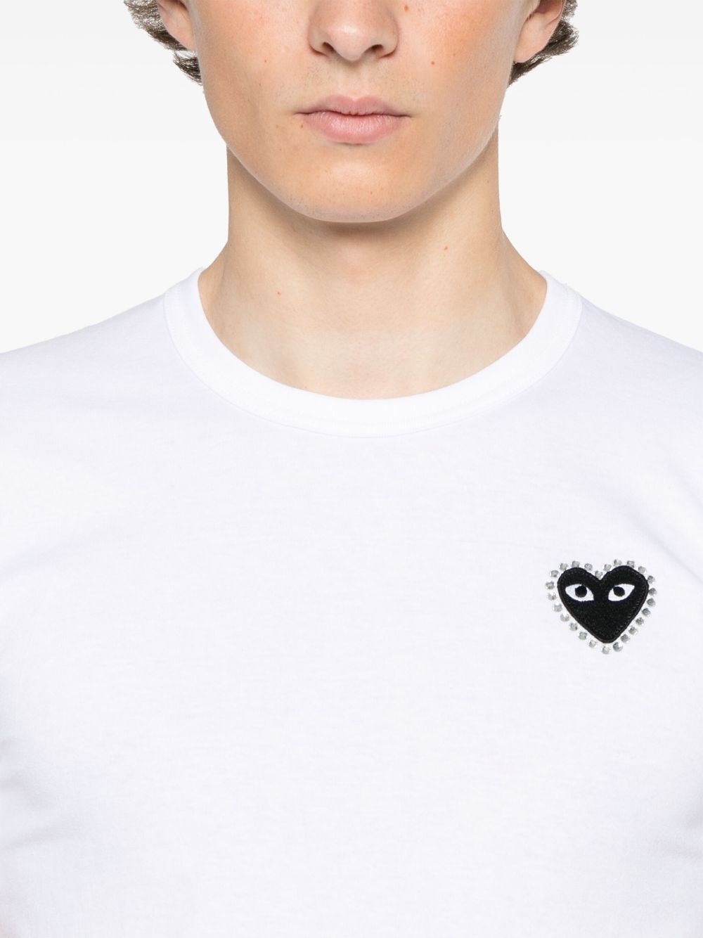 rhinestone-emblem T-shirt - 5