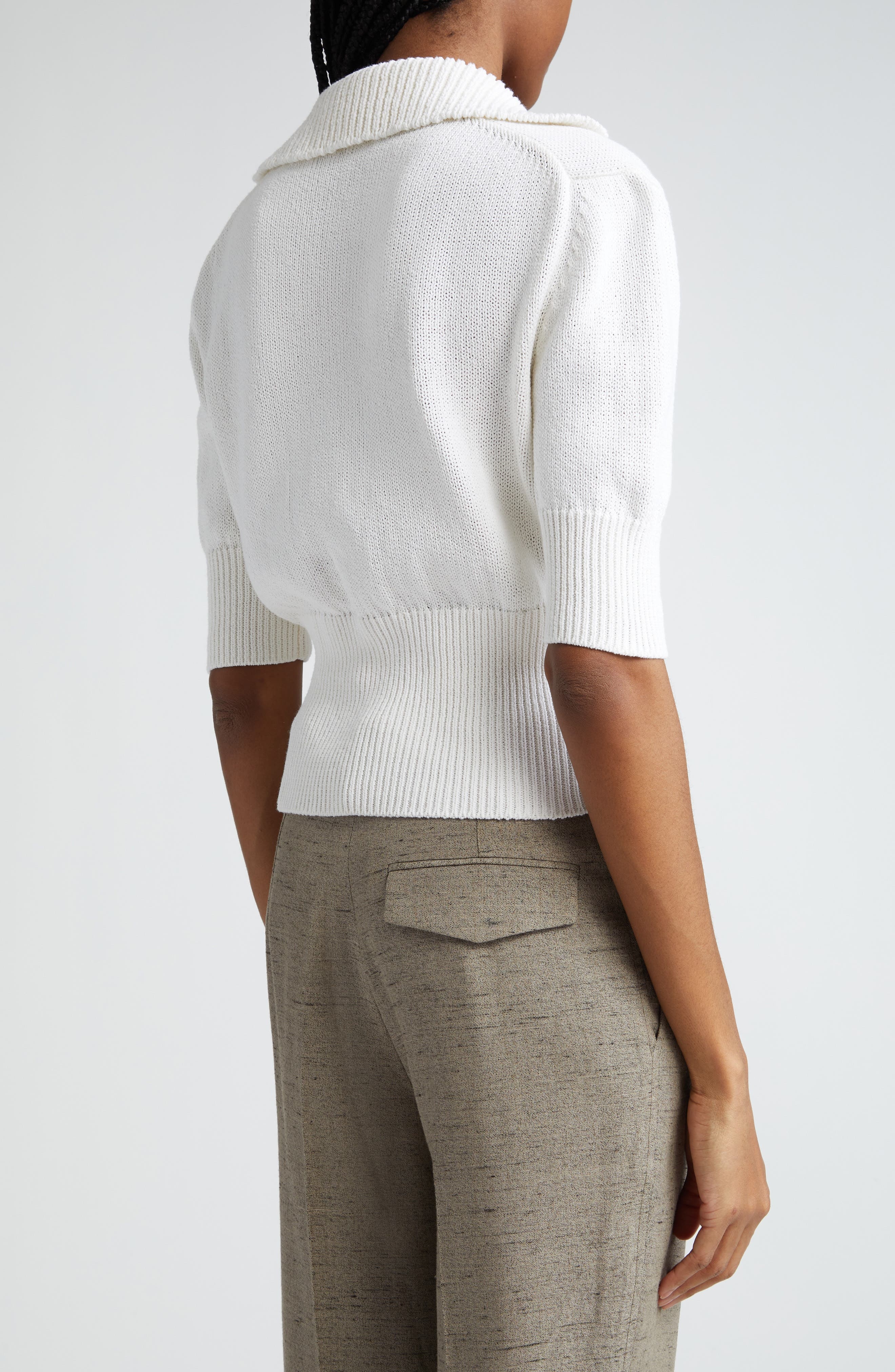 Proenza Schouler Reeve Polo Sweater in Off White at Nordstrom - 3