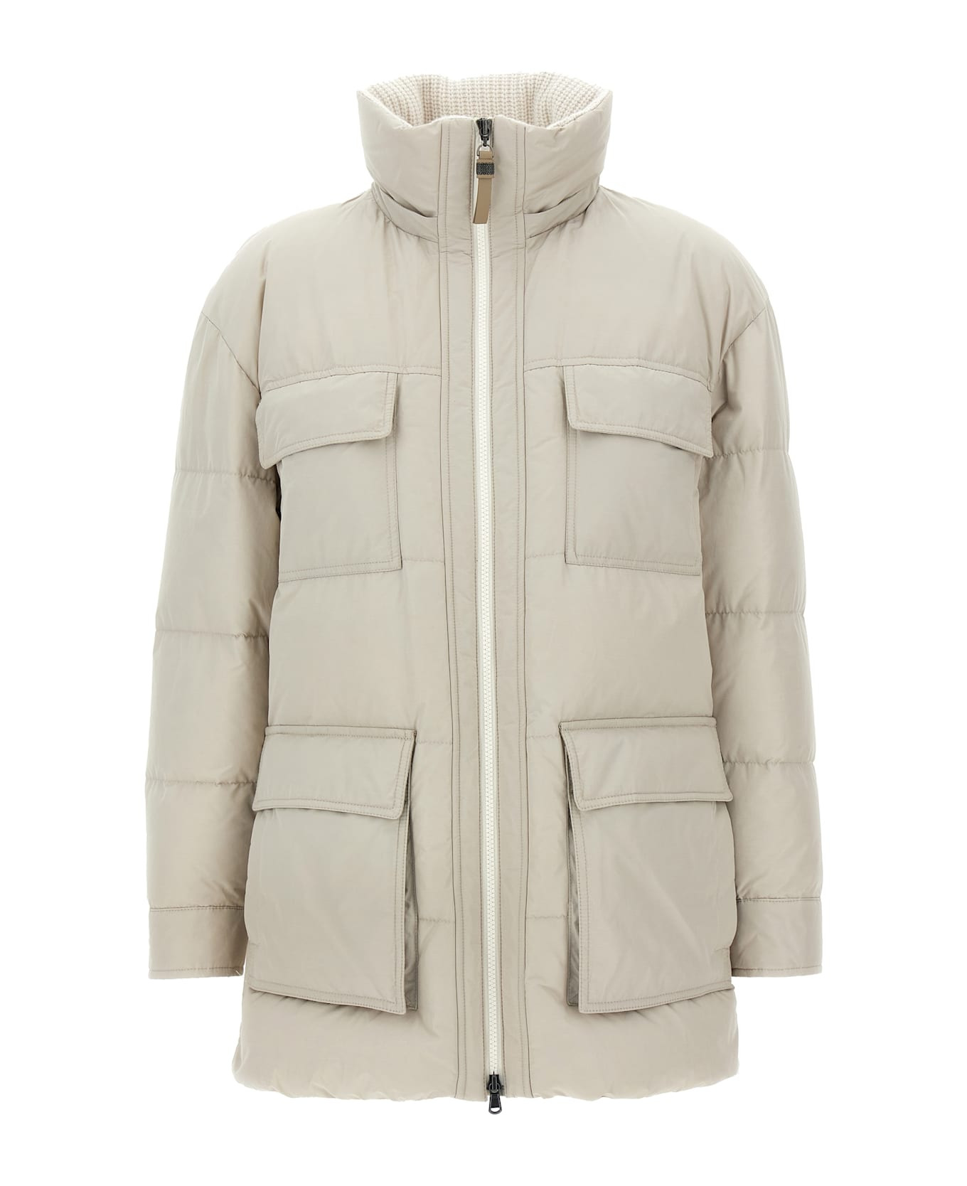 Knitted Neck Down Jacket - 2