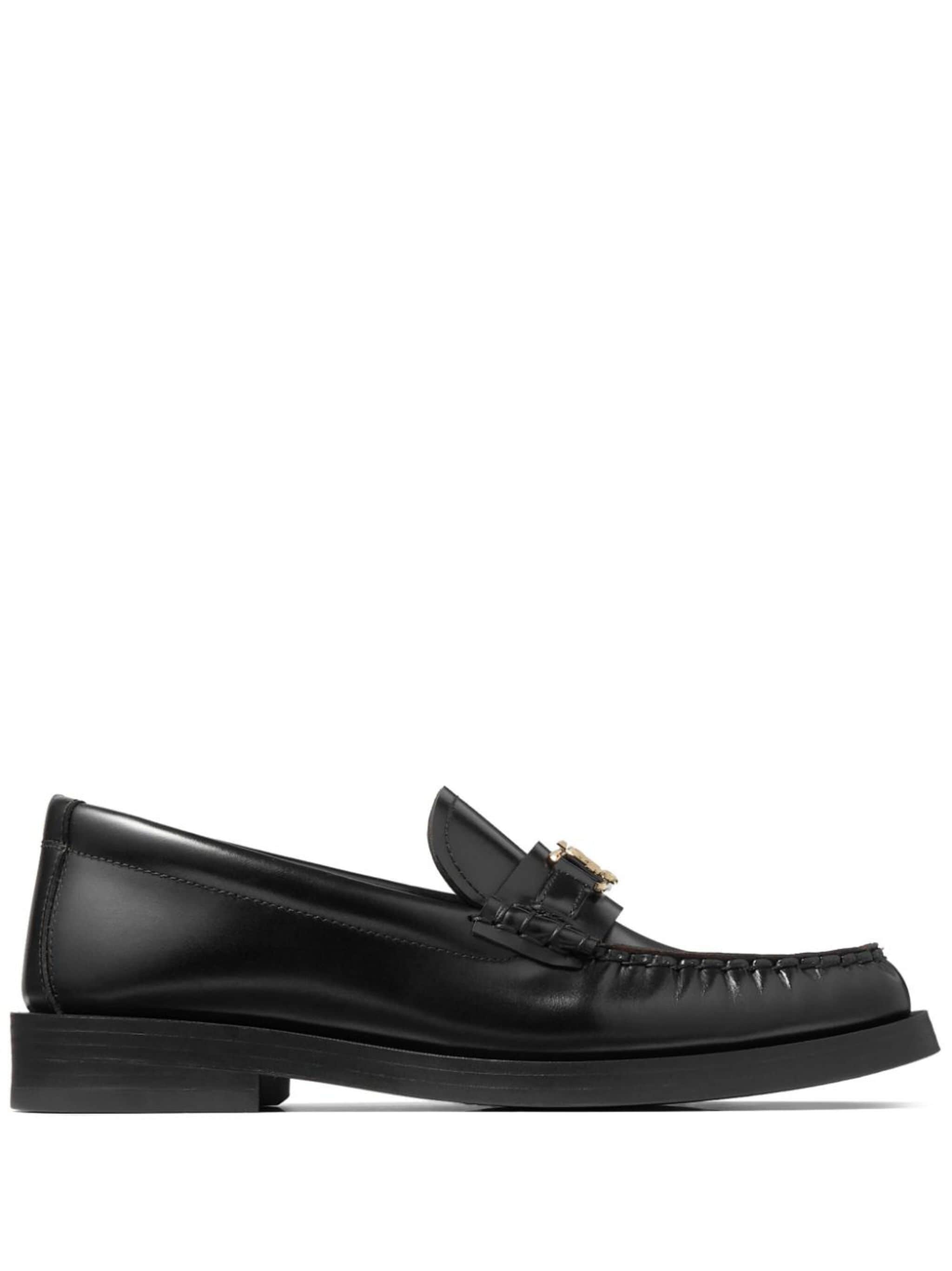Addie logo-plaque leather loafers - 1