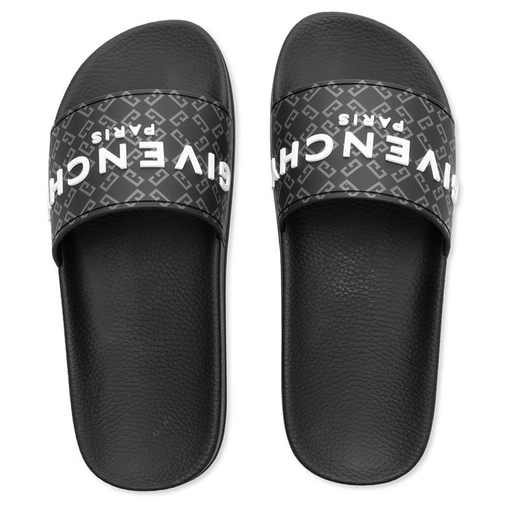 SLIDE FLAT SANDALS - BLACK - 4