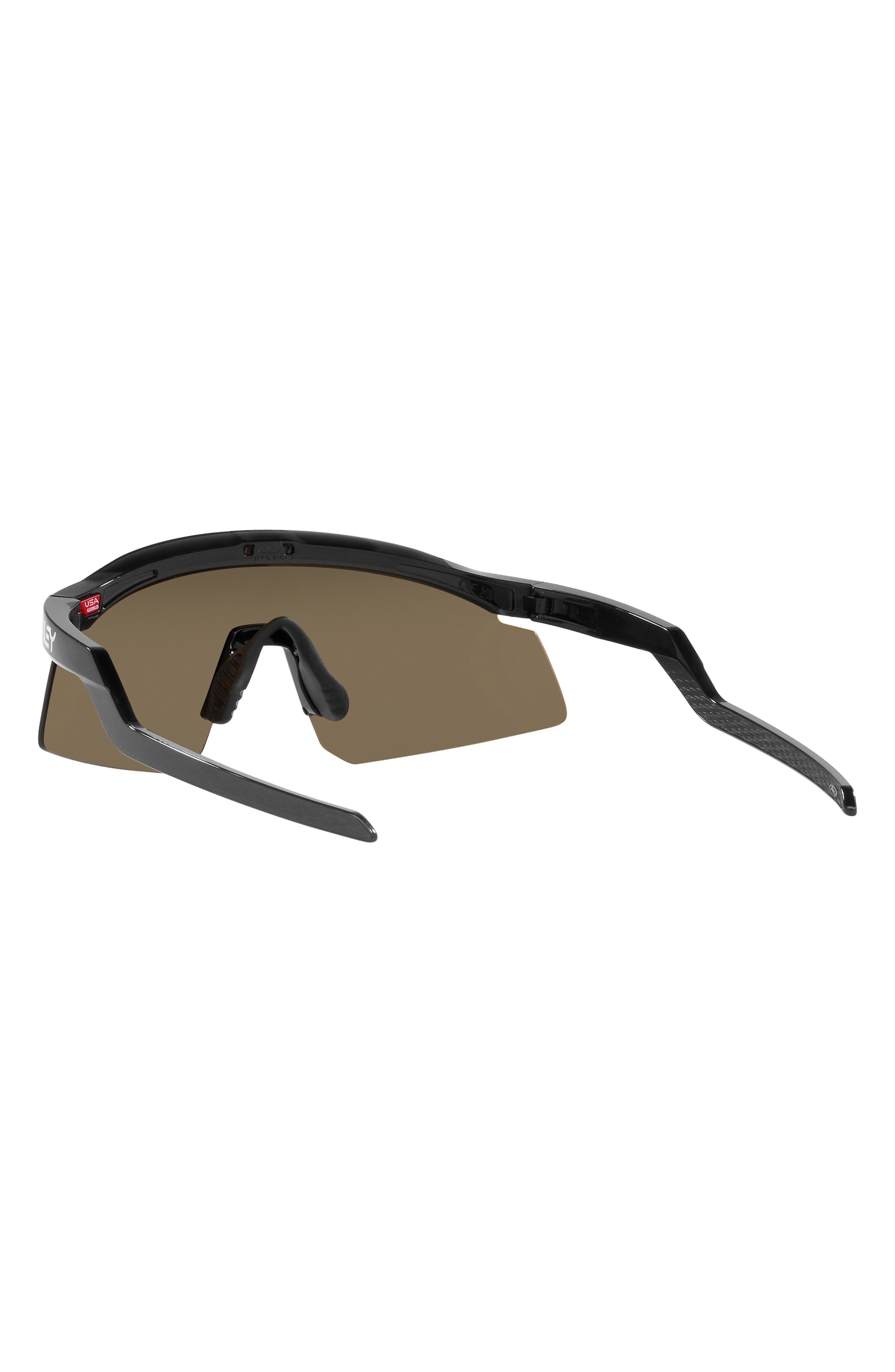 Oakley Hydra 37mm Prizm™ Semirimless Wrap Shield Sunglasses in Black Gold at Nordstrom - 4