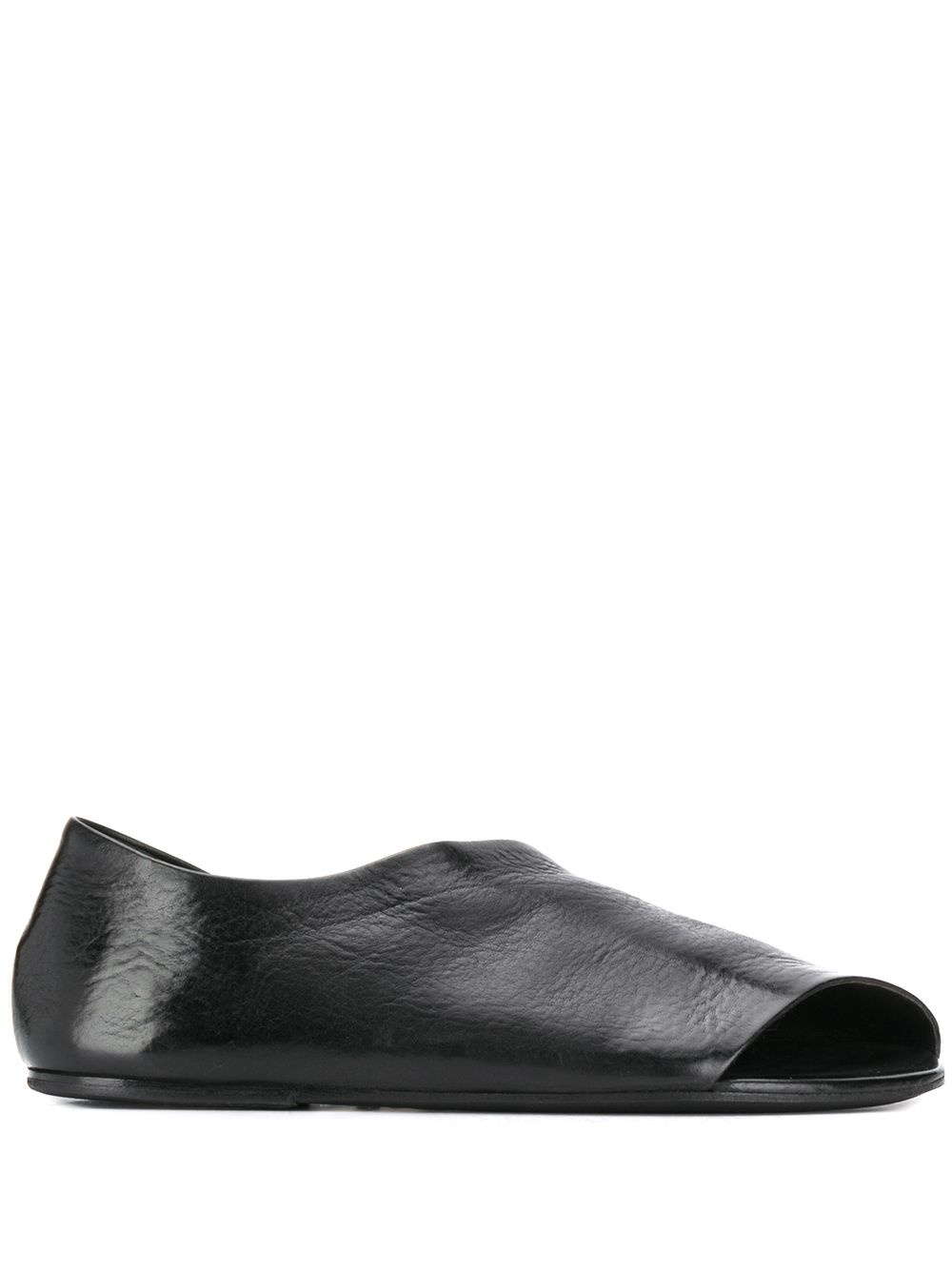 asymmetric leather sandals - 2