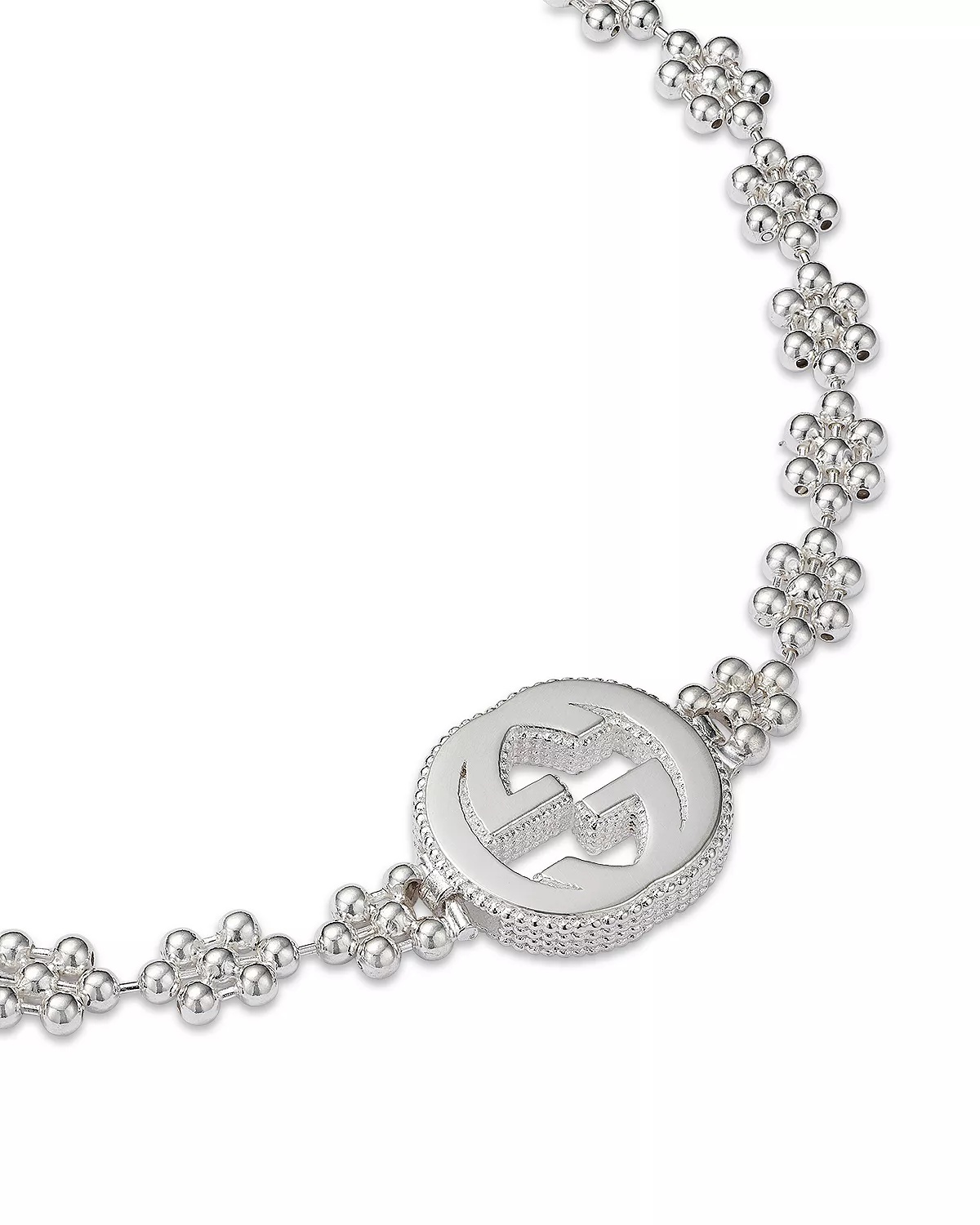 Sterling Silver Small Interlocking G Cluster Chain Bracelet - 3