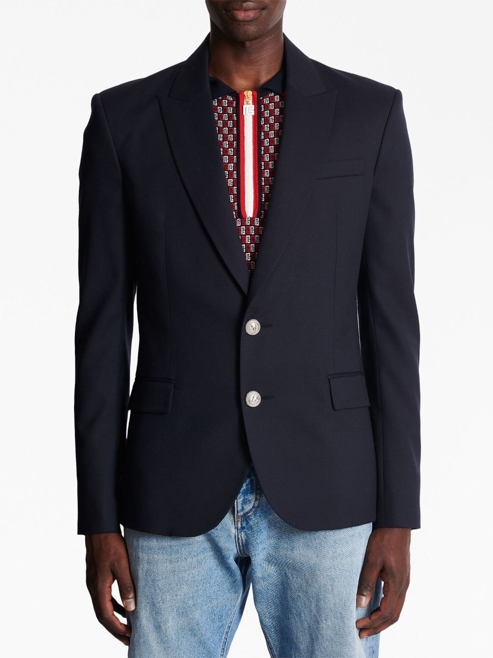 single-breasted wool blazer - 5