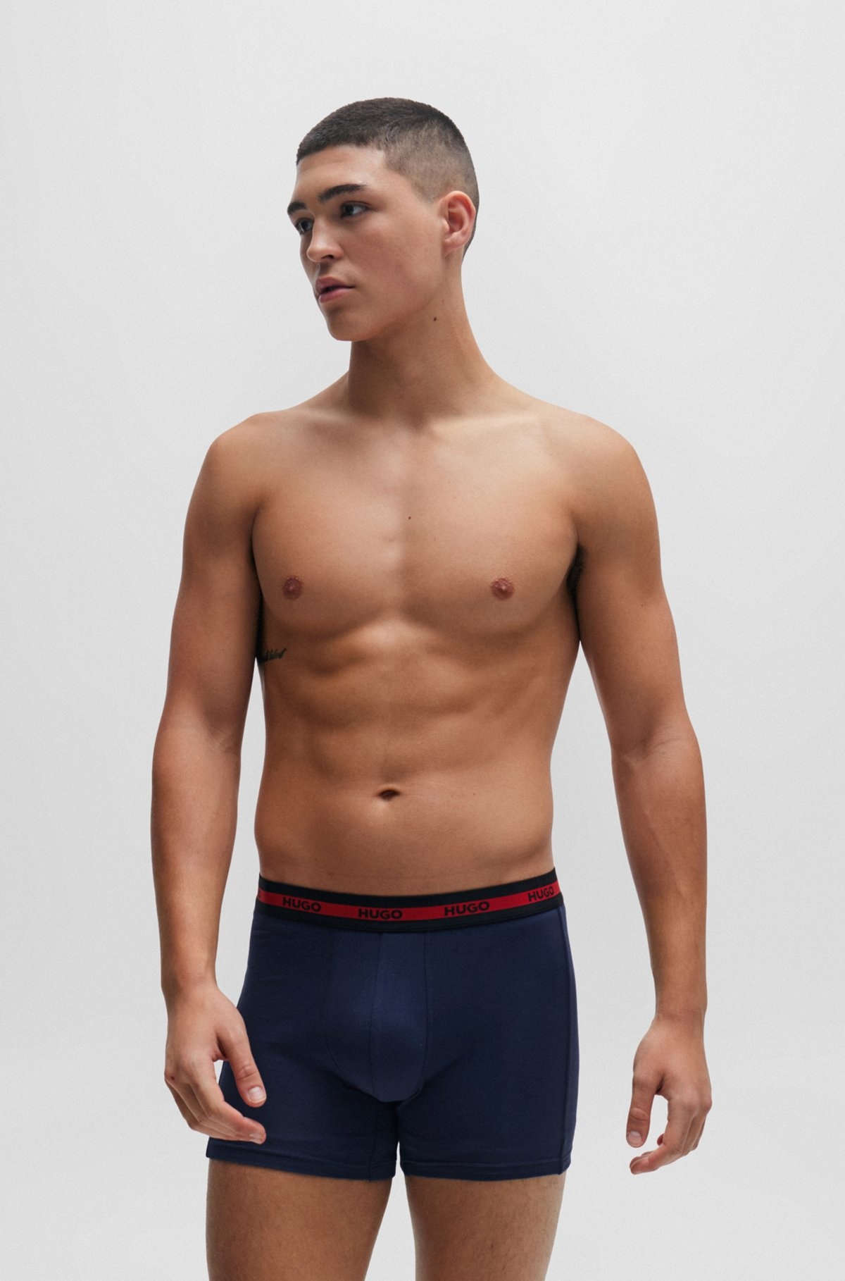 THREE-PACK OF STRETCH-COTTON BOXER BRIEFS WITH LOGO WAISTBANDS - 2