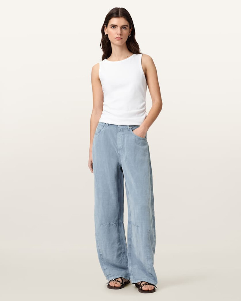 JETT BARREL LEG LINEN BLEND PANTS 5