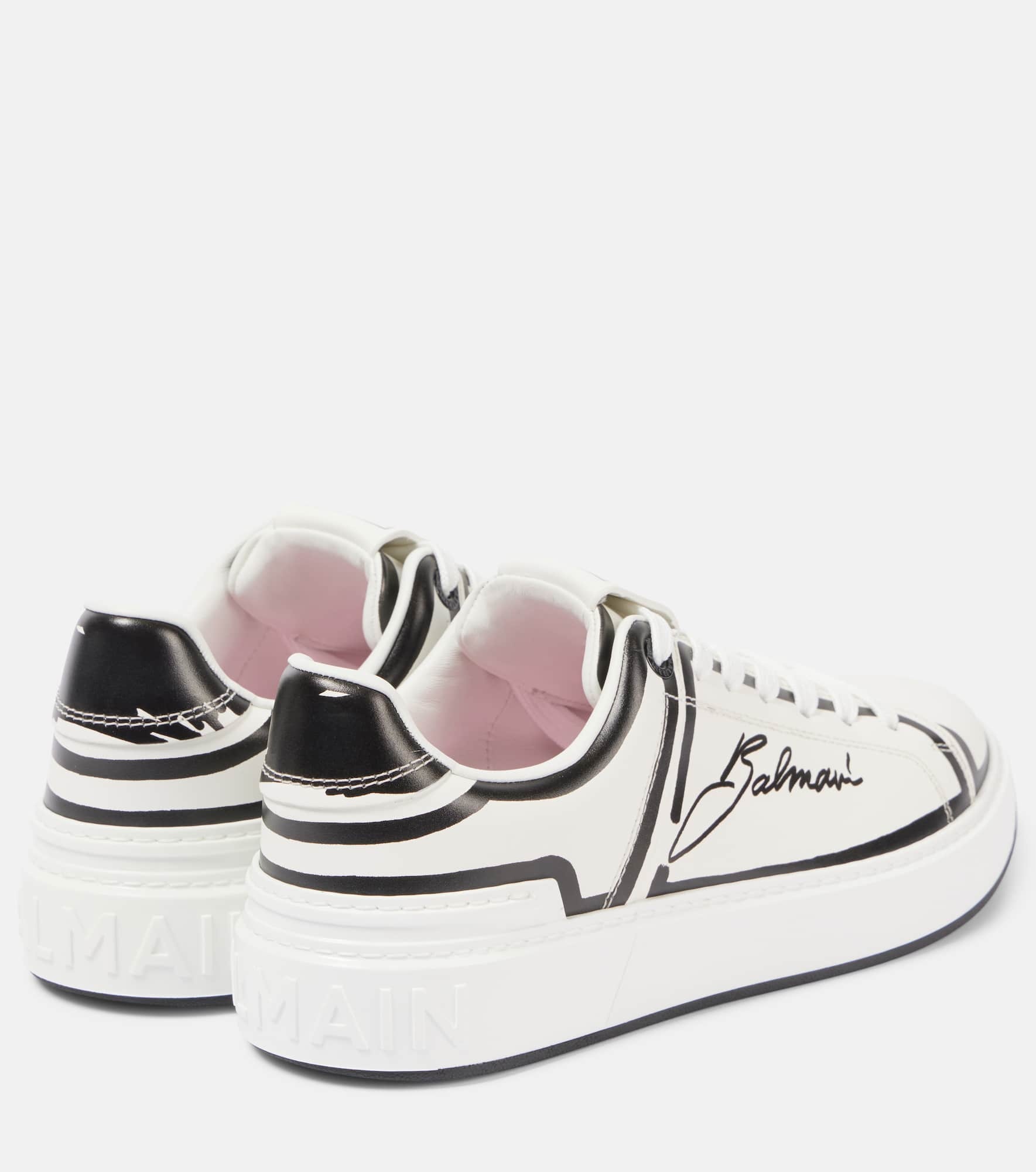 B-Court logo leather low-top sneakers - 2