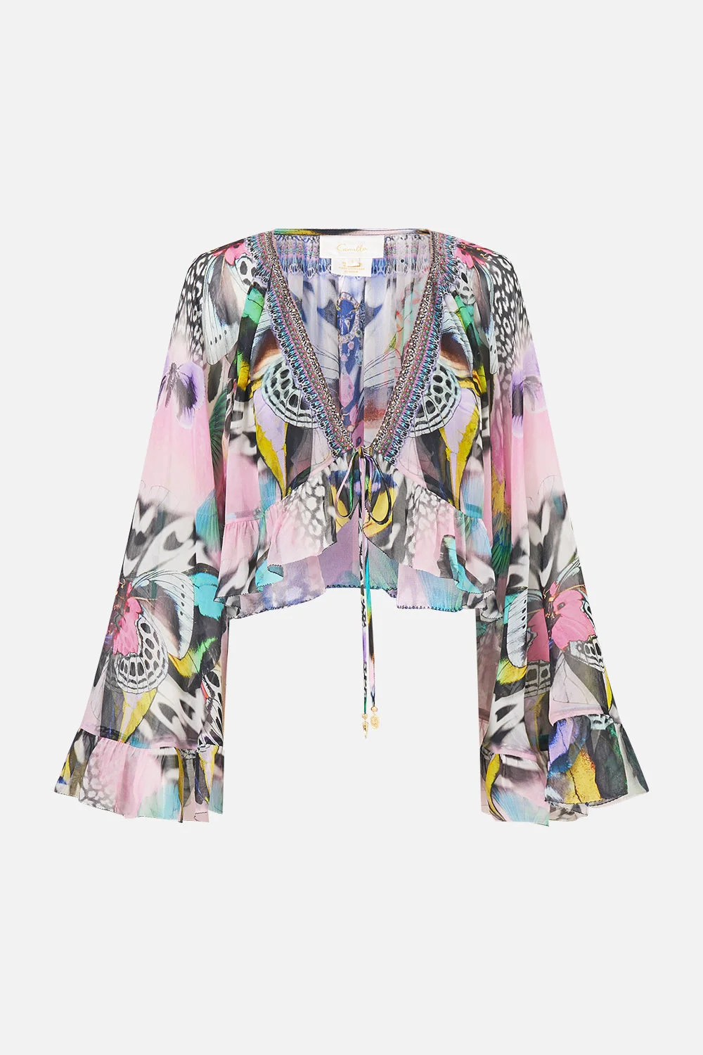 CROP RUFFLE TOP MILLAMORPHOSIS - 1