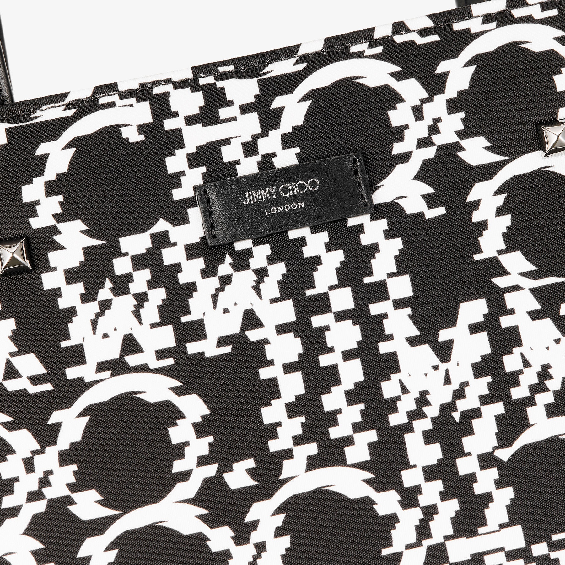 Logo Tote/M
Black Distorted Jimmy Choo Logo Nylon Tote Bag 3