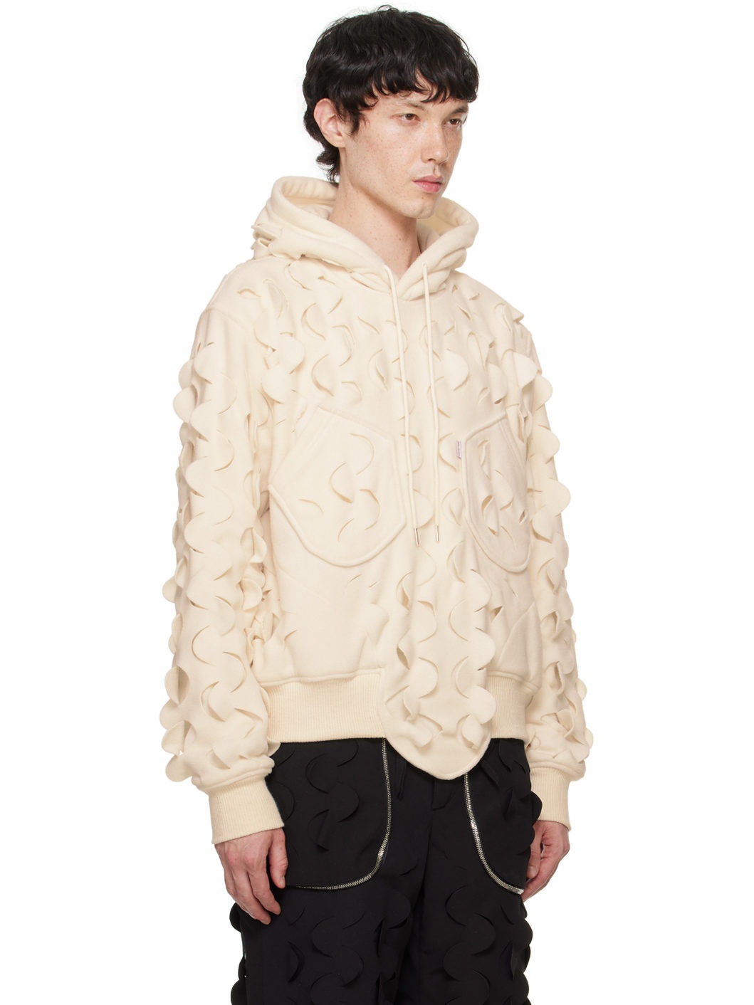 Off-White Laser Slashed Fleece Hoodie - 2