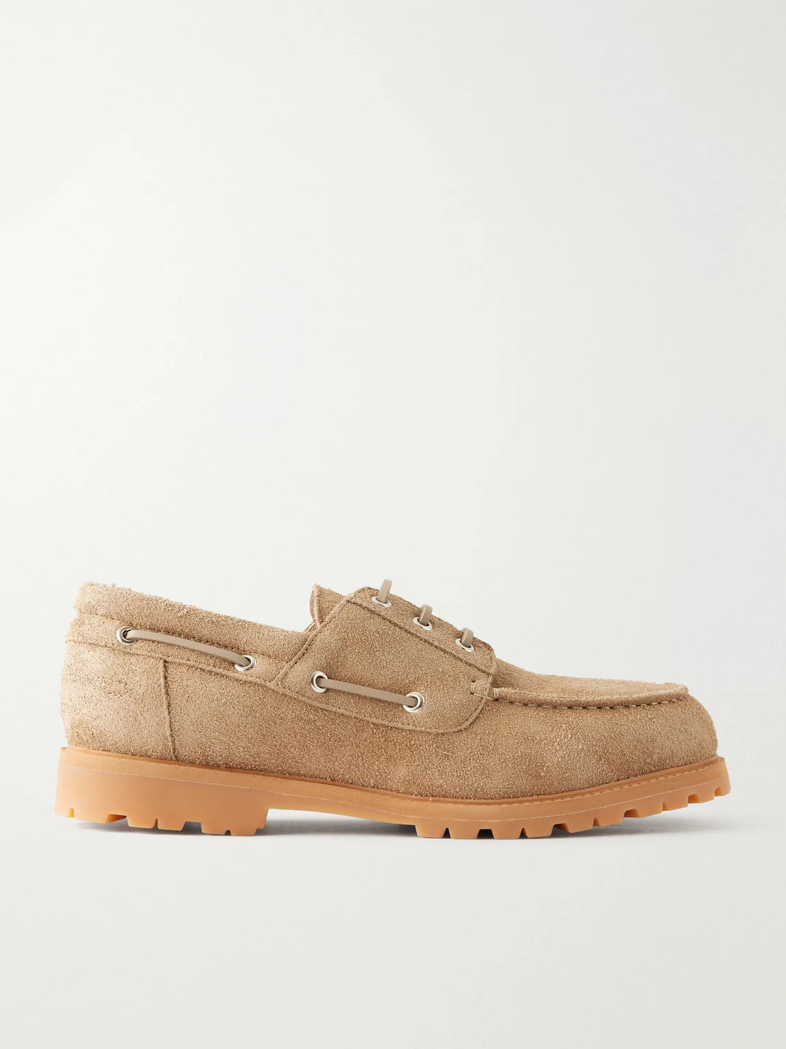 Lace-Up Boat Suede Shoes - 1